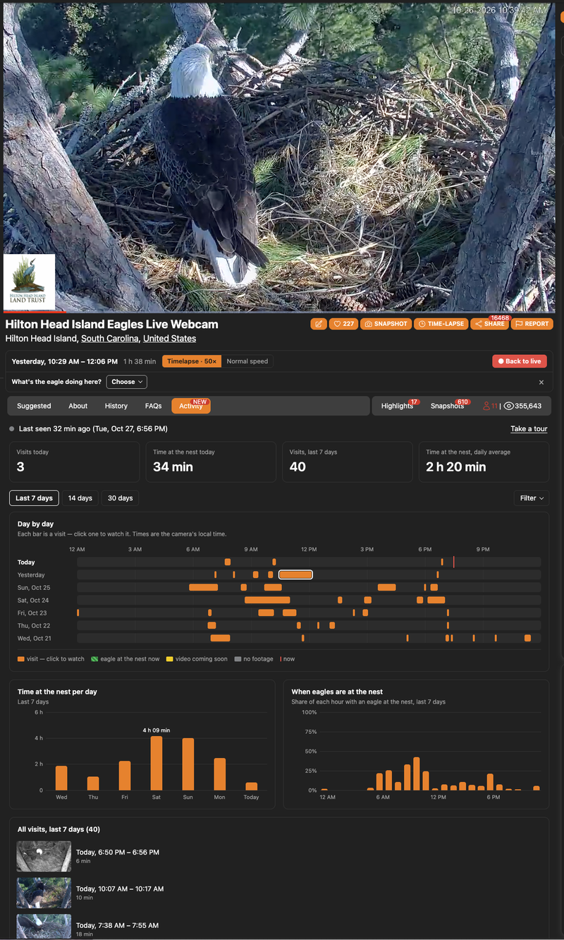 Eagle Activity Tracker User Interface