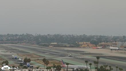 SD Lindbergh Airport & Bay Live Webcam - Jun 23, 2026, 8:33am PDT