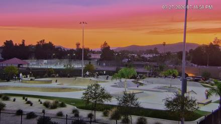 Hemet California Live Skate Park Webcam - Mar 27, 2026, 7:19pm PDT