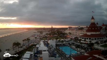 Hotel Del Coronado 4K Fixed Live Cam - May 24, 2026, 7:50pm PDT