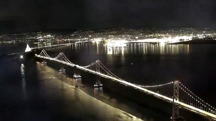 San Francisco Oakland Bay Bridge Live Webcam - Nov 10, 2025, 7:58pm PST
