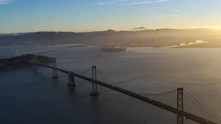 San Francisco Oakland Bay Bridge Live Webcam - Dec 4, 2025, 7:34am PST