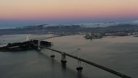 San Francisco Oakland Bay Bridge Live Webcam - Dec 17, 2025, 5:09pm PST