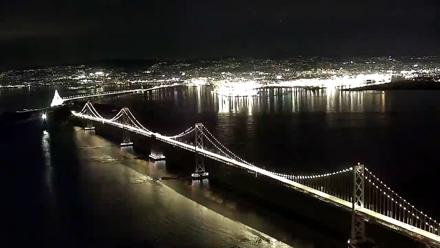 San Francisco Oakland Bay Bridge Live Webcam - Nov 10, 2025, 8:11pm PST