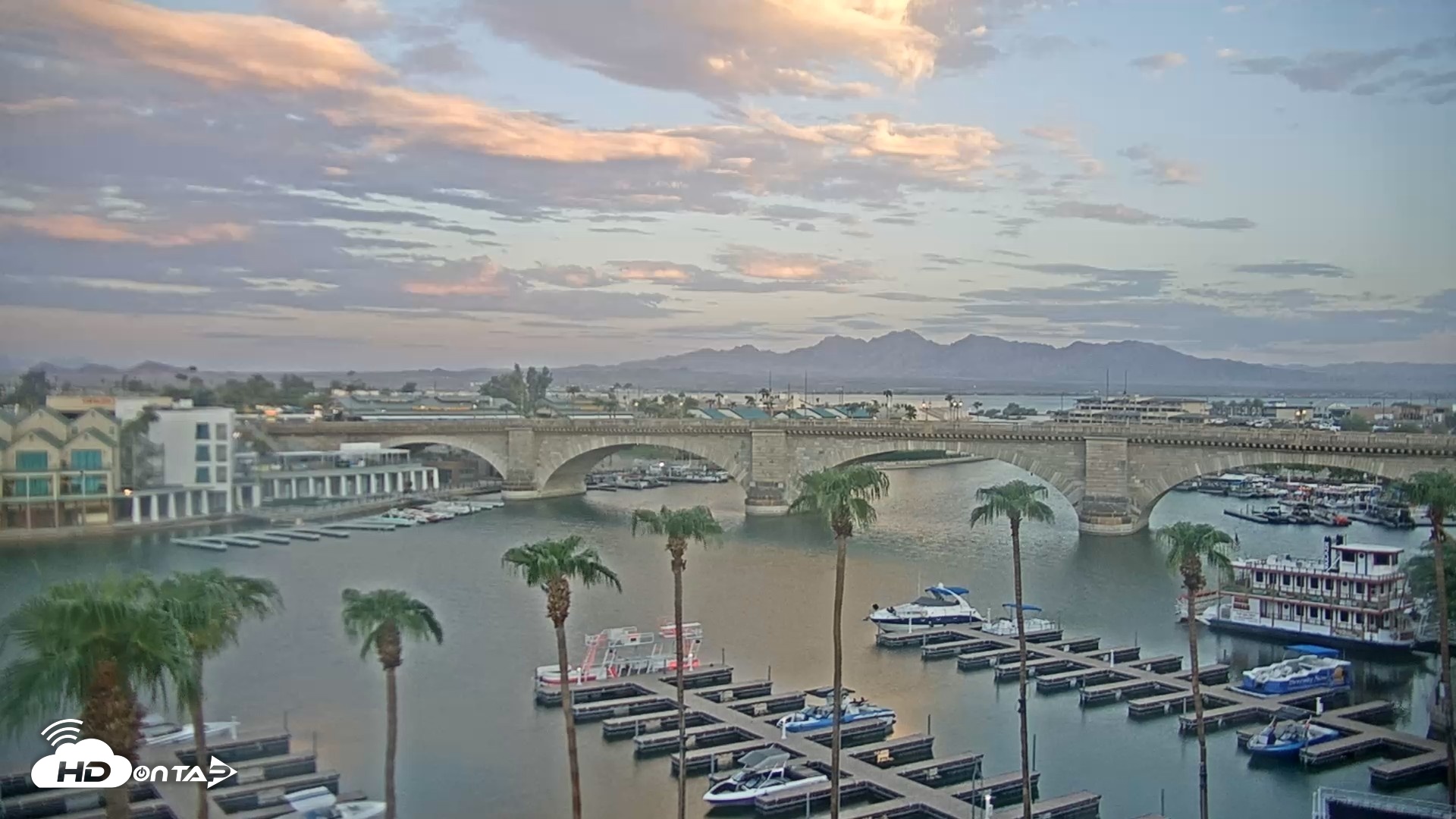 Snapshot of Lake Havasu London Bridge Live Webcam taken Sep 11, 2026, 6:25am MST