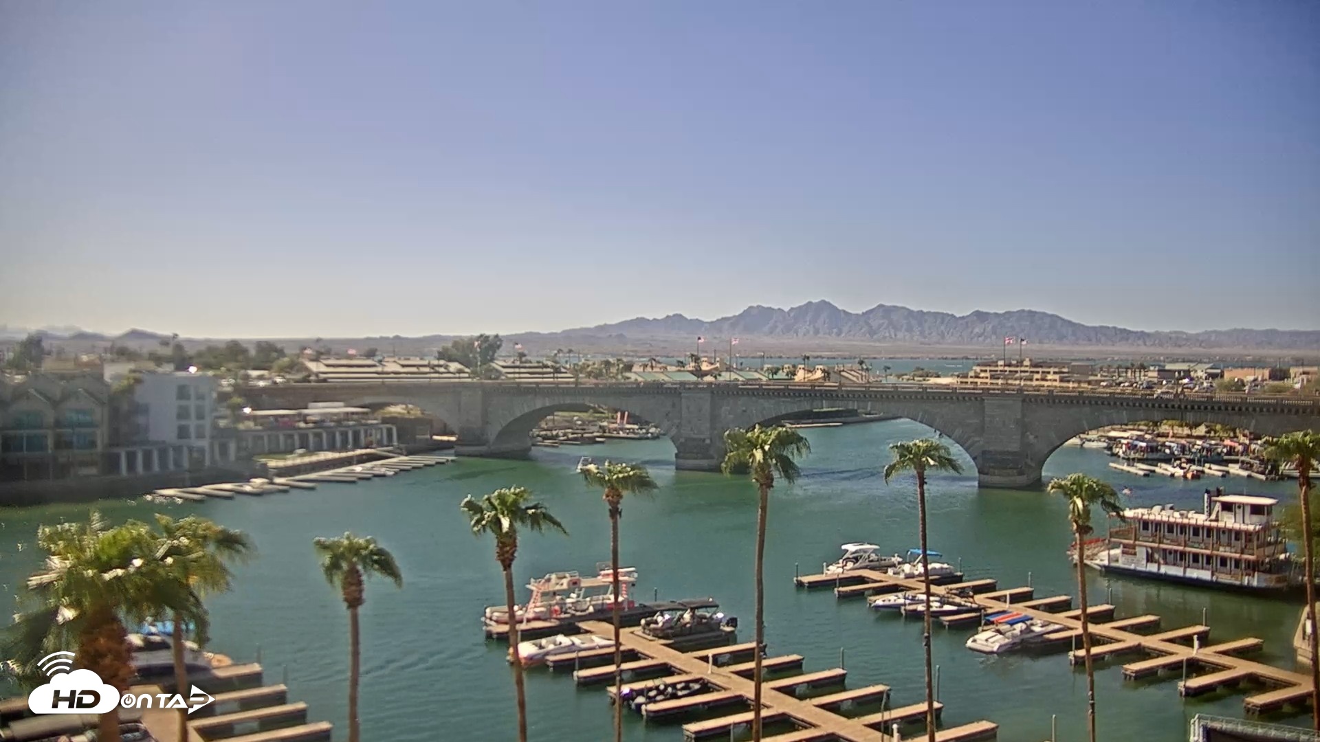 Snapshot of Lake Havasu London Bridge Live Webcam taken Sep 18, 2026, 3:35pm MST