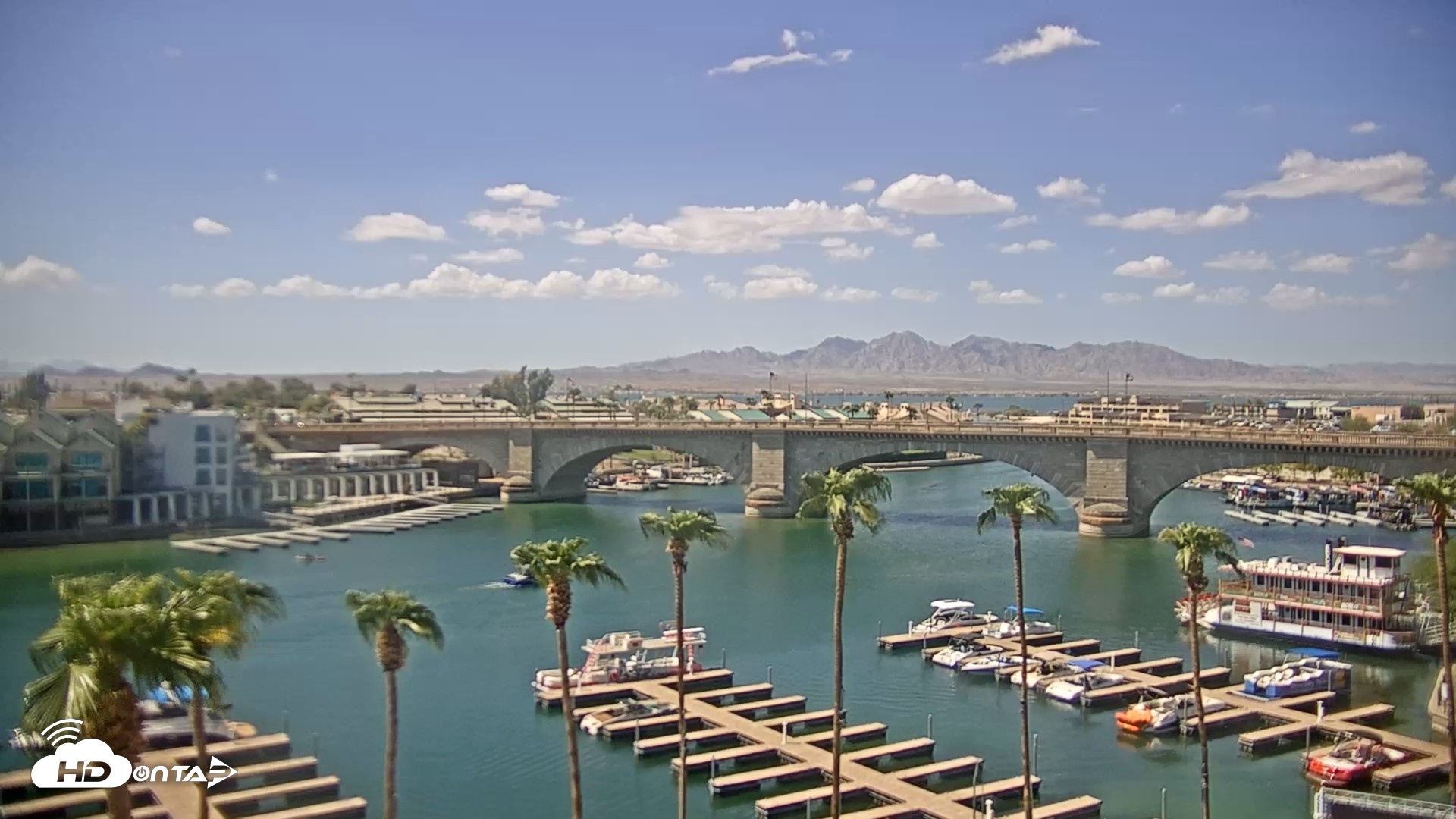 Snapshot of Lake Havasu London Bridge Live Webcam taken Sep 14, 2026, 1:38pm MST