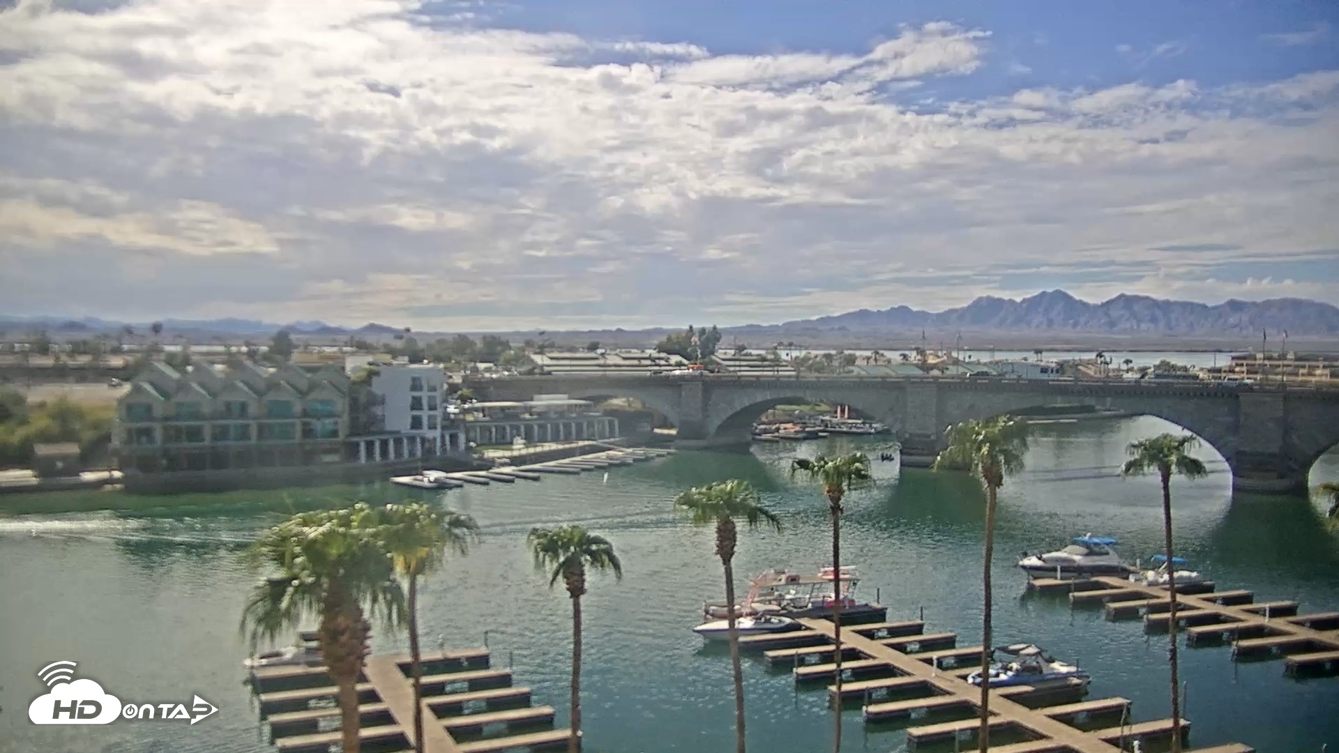 Snapshot of Lake Havasu London Bridge Live Webcam taken Sep 9, 2026, 3:35pm MST