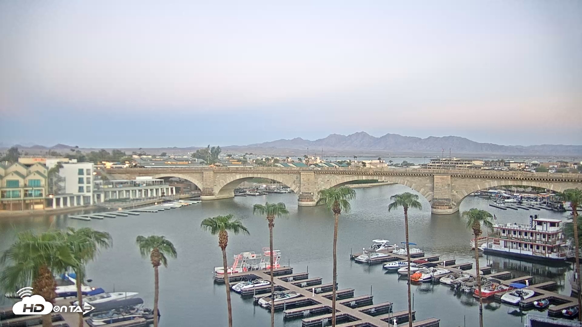 Snapshot of Lake Havasu London Bridge Live Webcam taken Sep 16, 2026, 6:17am MST