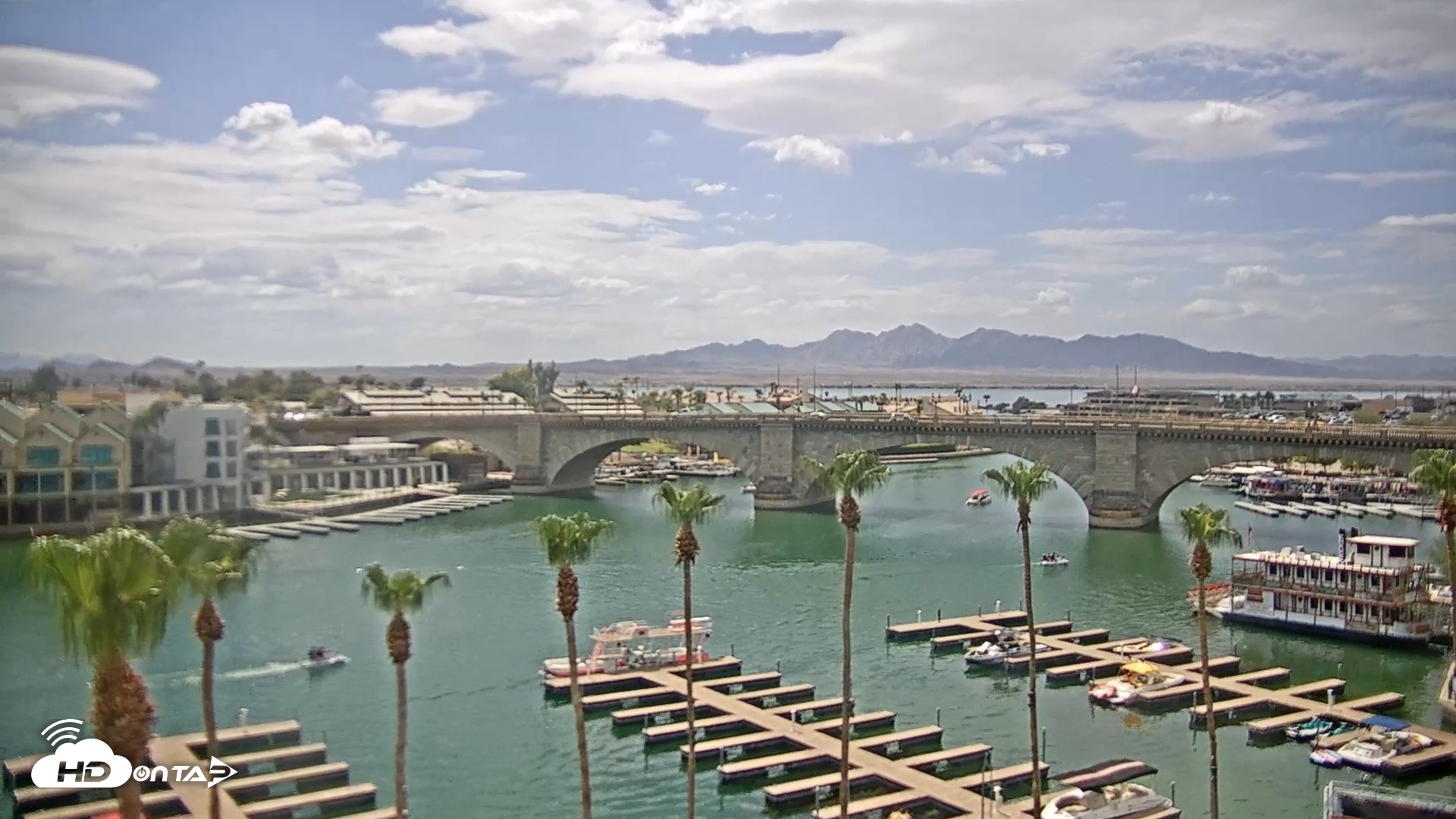 Snapshot of Lake Havasu London Bridge Live Webcam taken Jul 13, 2026, 2:59pm MST