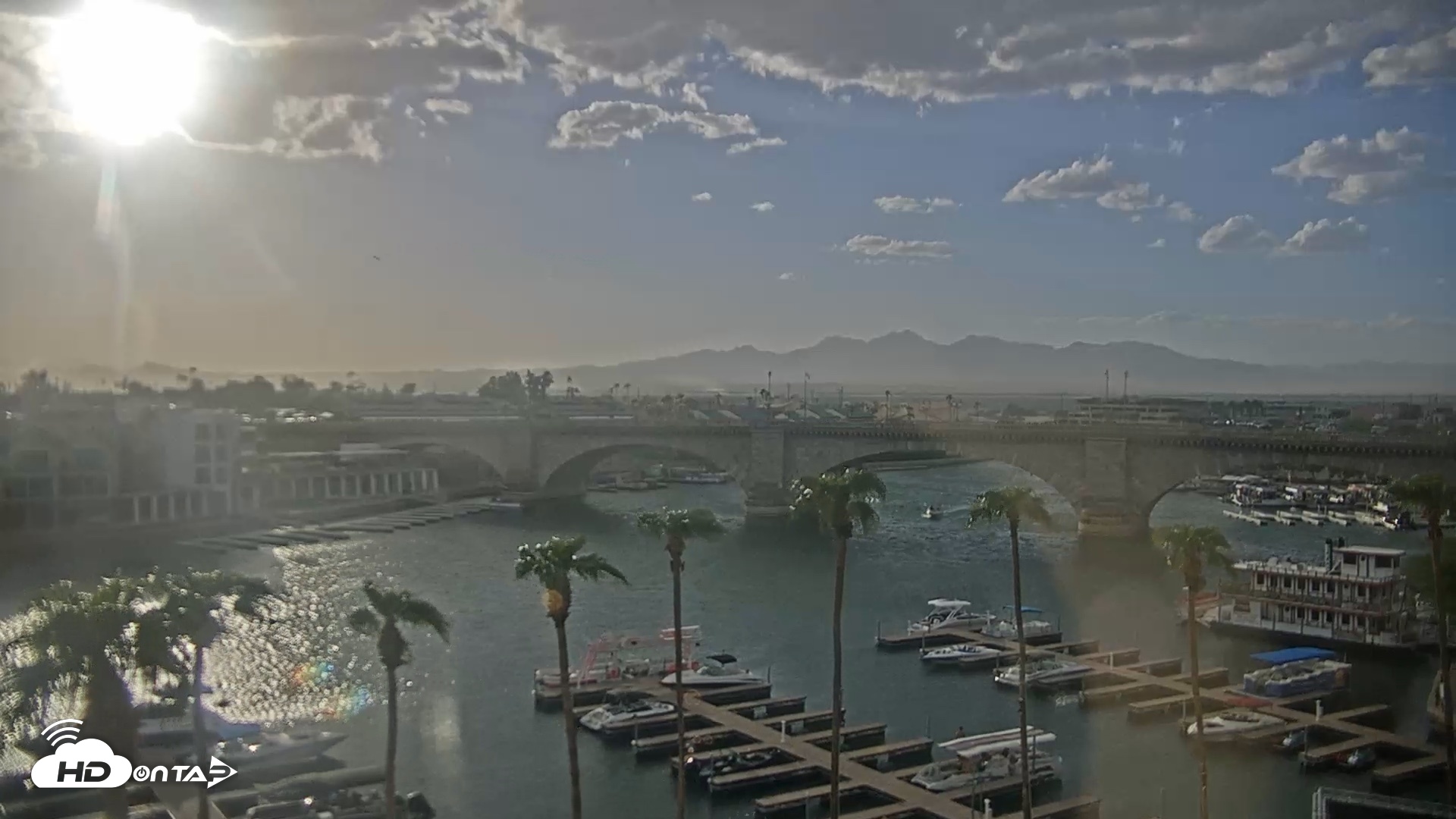 Snapshot of Lake Havasu London Bridge Live Webcam taken Sep 16, 2026, 5:34pm MST