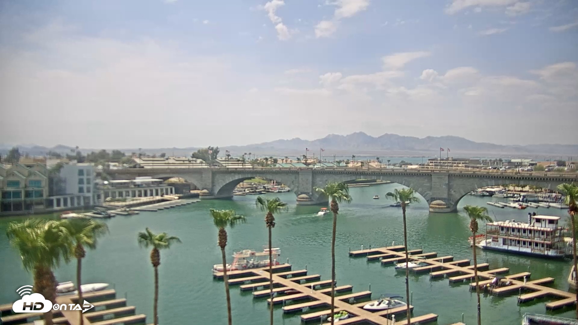Snapshot of Lake Havasu London Bridge Live Webcam taken Jul 26, 2026, 2:14pm MST