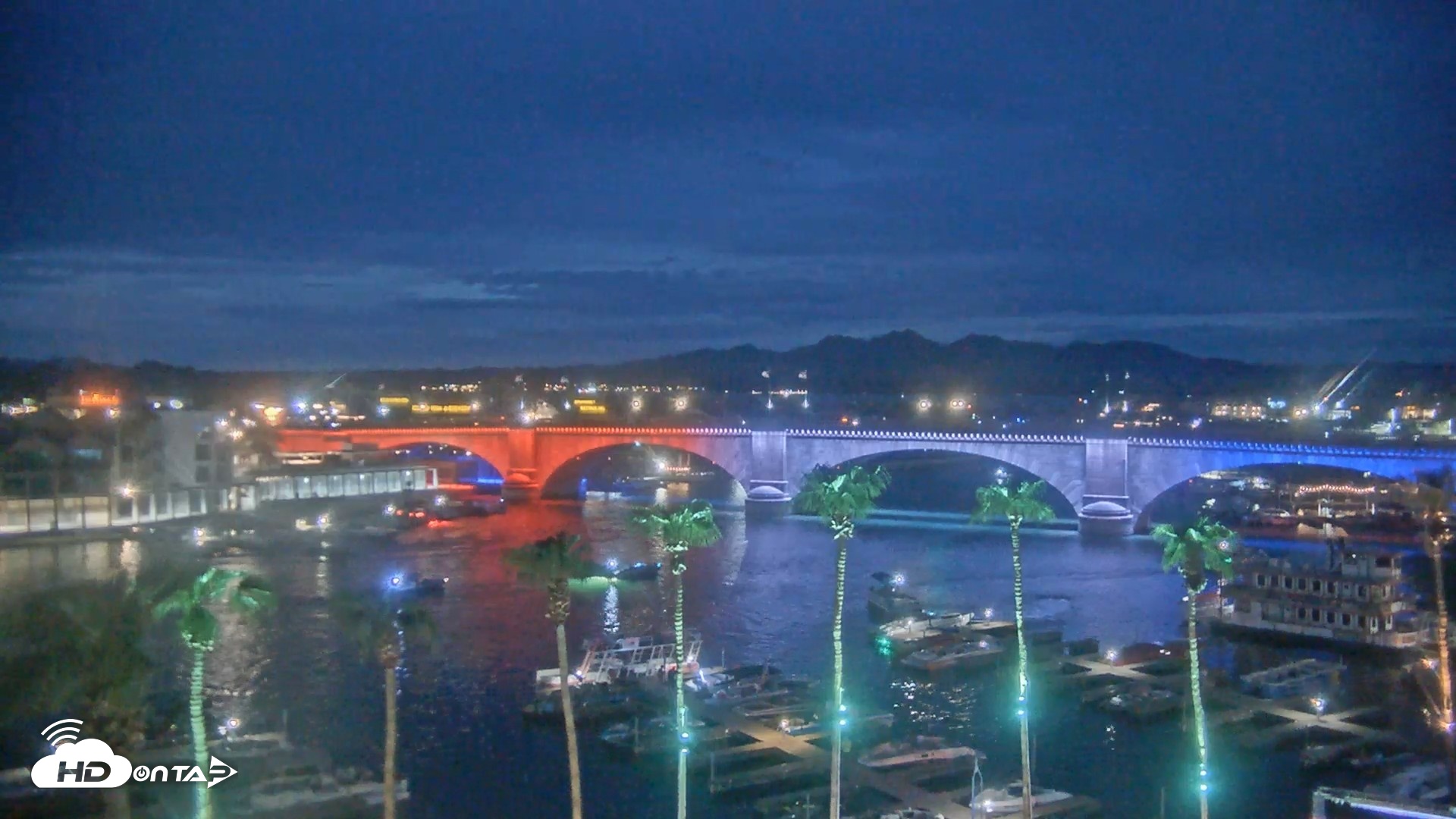 Snapshot of Lake Havasu London Bridge Live Webcam taken Sep 6, 2026, 7:27pm MST