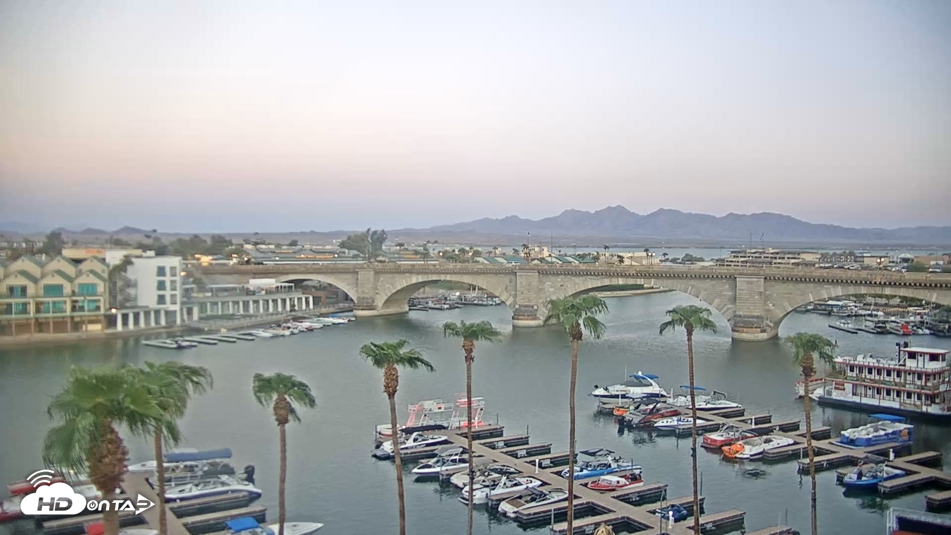 Snapshot of Lake Havasu London Bridge Live Webcam taken Sep 12, 2026, 6:18am MST