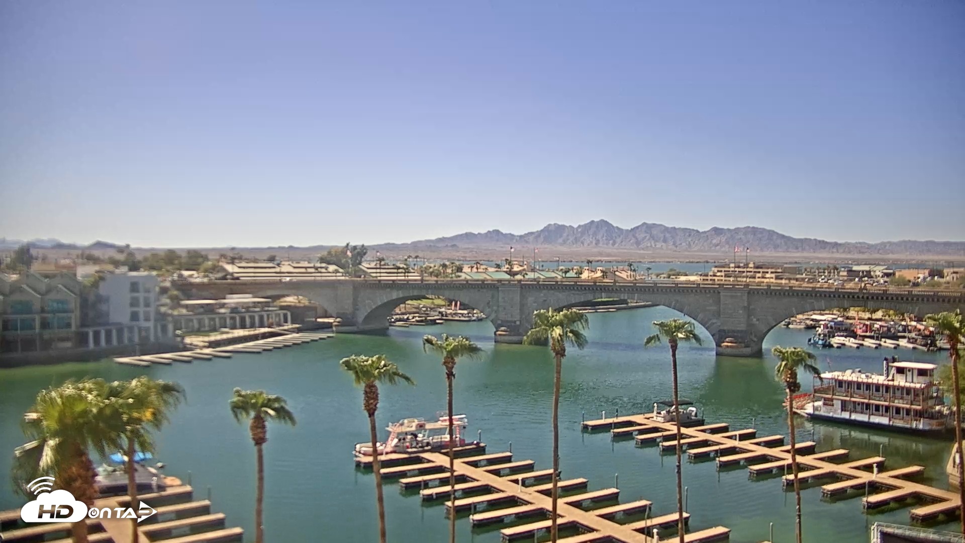Snapshot of Lake Havasu London Bridge Live Webcam taken Sep 2, 2026, 3:10pm MST
