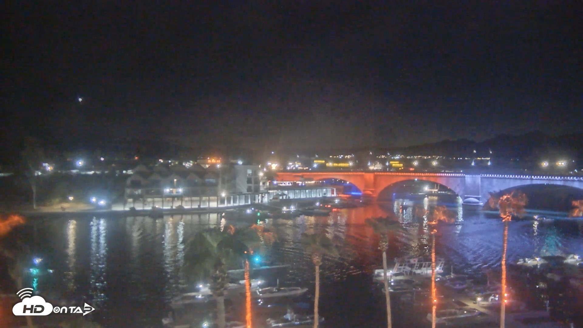 Snapshot of Lake Havasu London Bridge Live Webcam taken Sep 5, 2026, 8:02pm MST