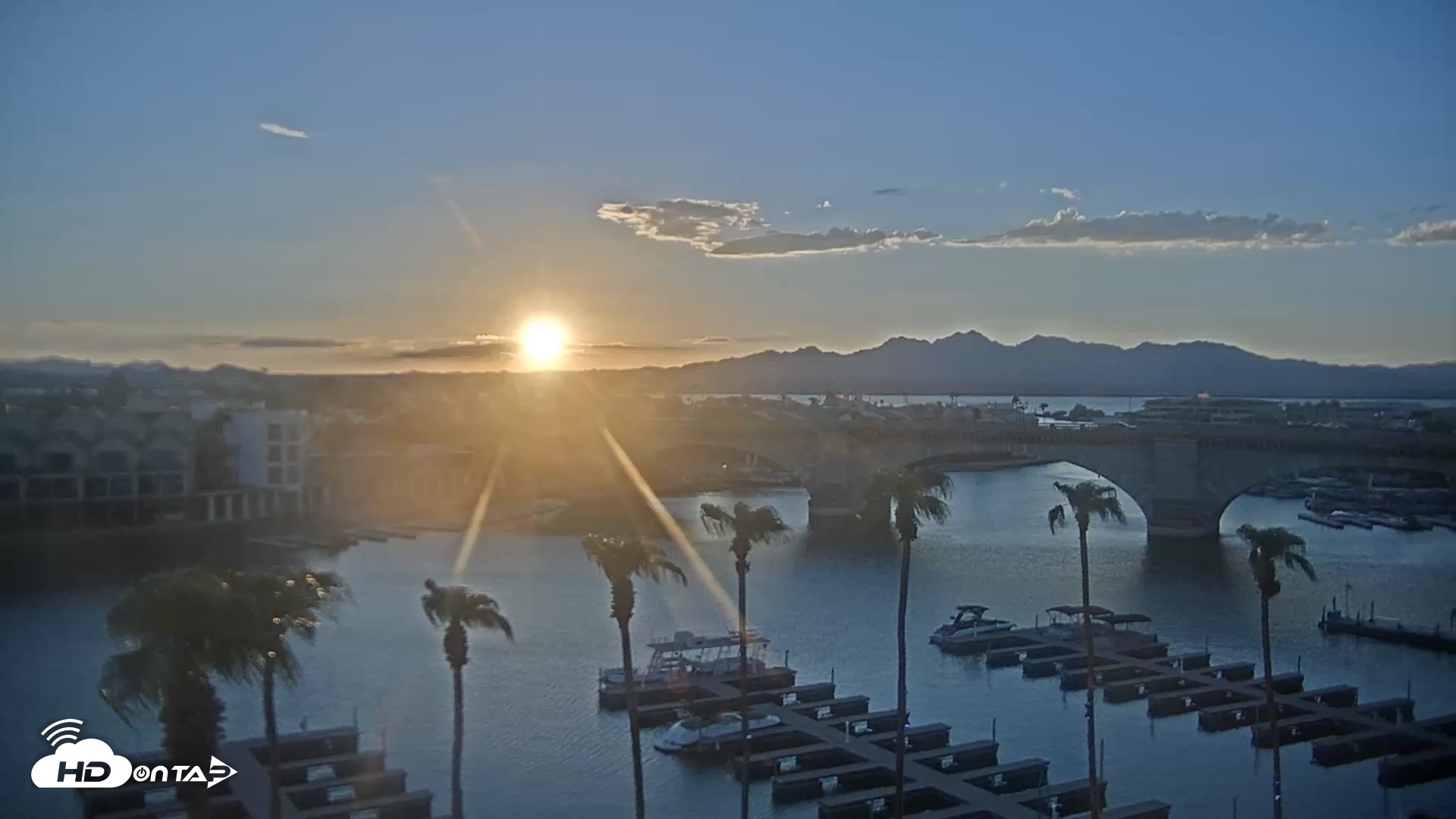 Snapshot of Lake Havasu London Bridge Live Webcam taken Sep 1, 2026, 6:51pm MST