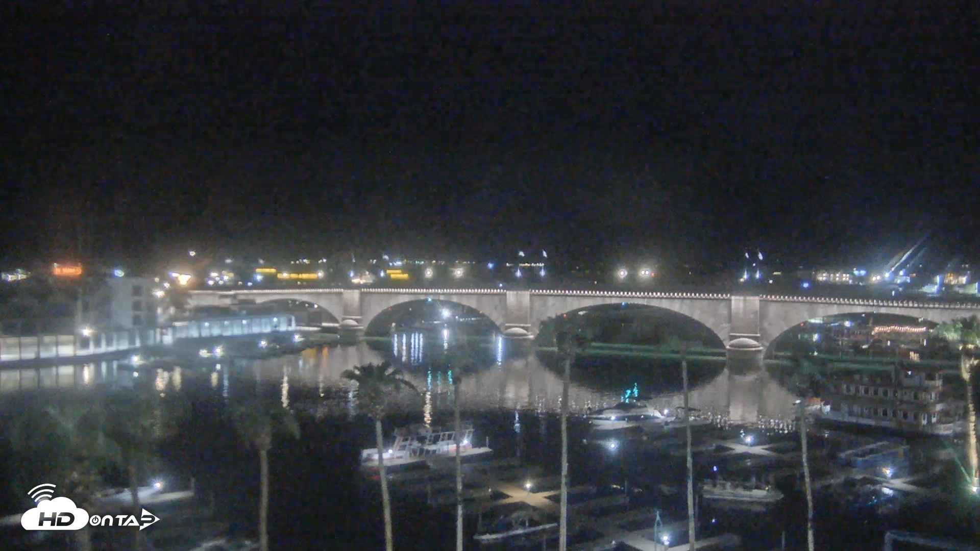 Snapshot of Lake Havasu London Bridge Live Webcam taken Sep 10, 2026, 10:16pm MST