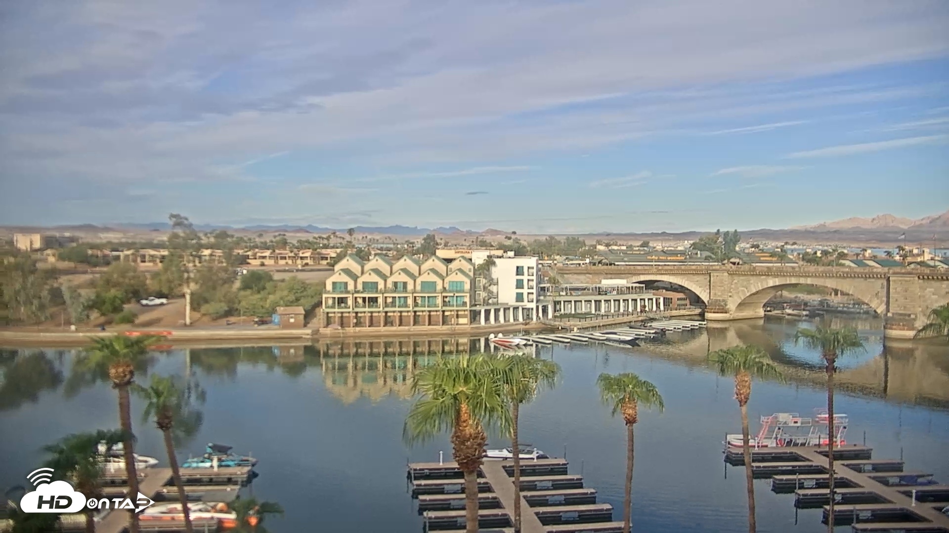 Snapshot of Lake Havasu London Bridge Live Webcam taken Sep 8, 2026, 7:14am MST