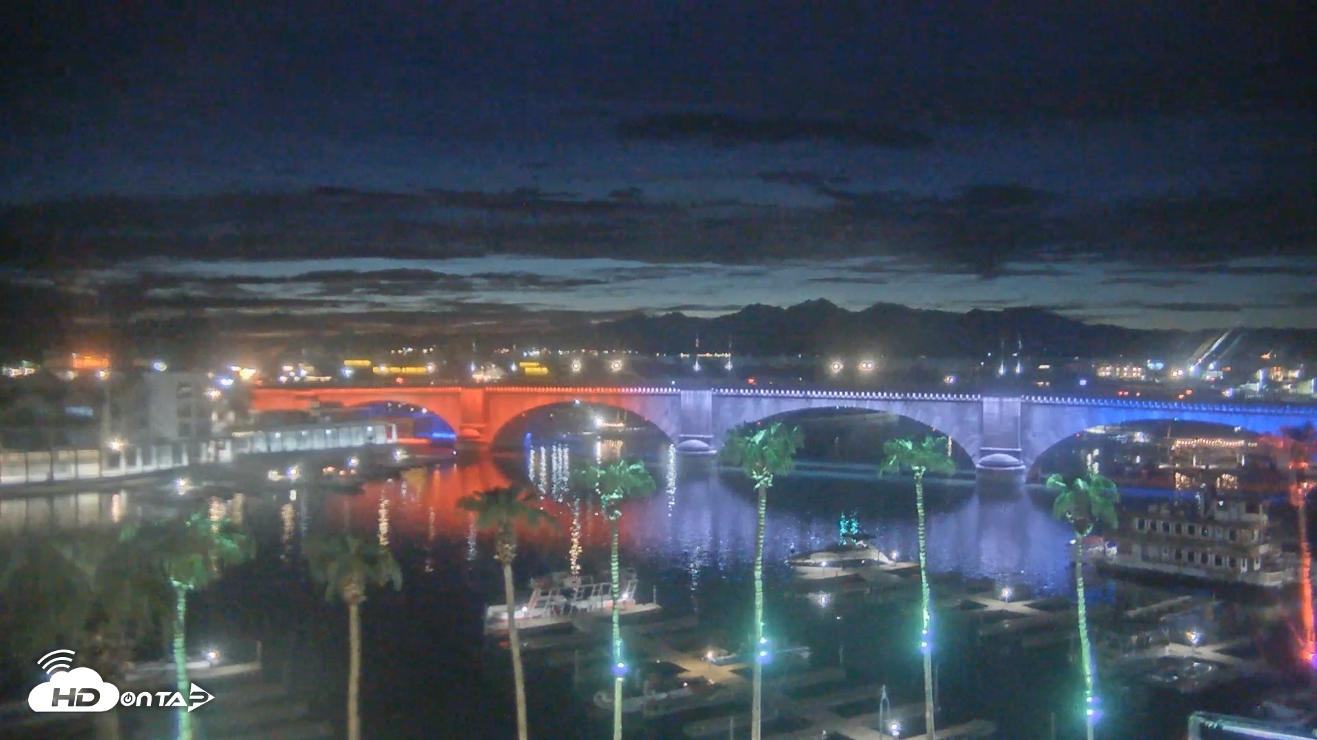 Snapshot of Lake Havasu London Bridge Live Webcam taken Sep 7, 2026, 7:50pm MST