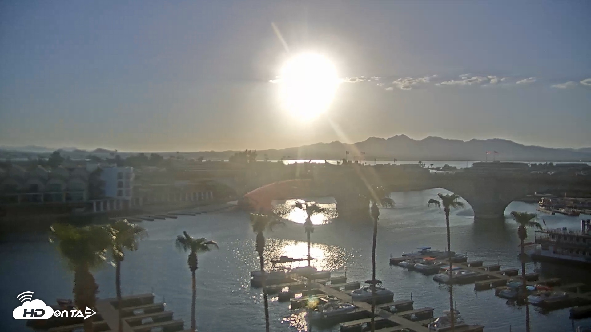 Snapshot of Lake Havasu London Bridge Live Webcam taken Jul 27, 2026, 6:55pm MST