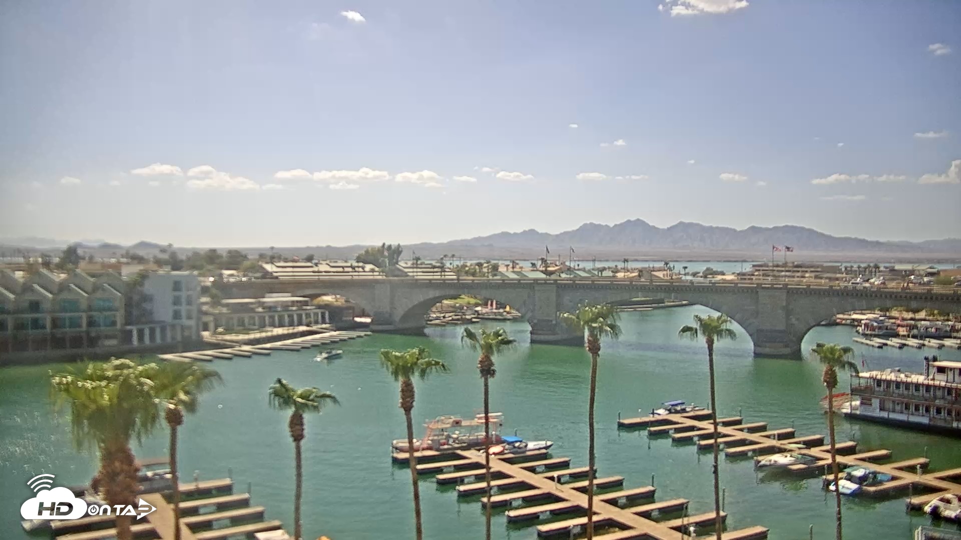 Snapshot of Lake Havasu London Bridge Live Webcam taken Jul 29, 2026, 3:55pm MST