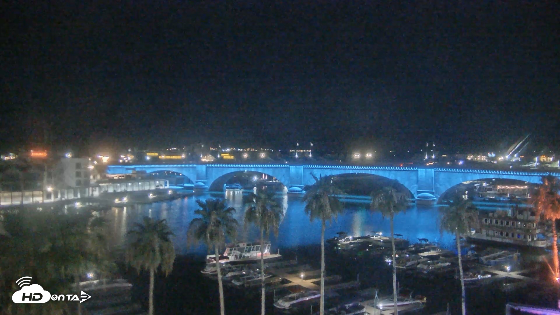Snapshot of Lake Havasu London Bridge Live Webcam taken Jun 29, 2026, 10:24pm MST