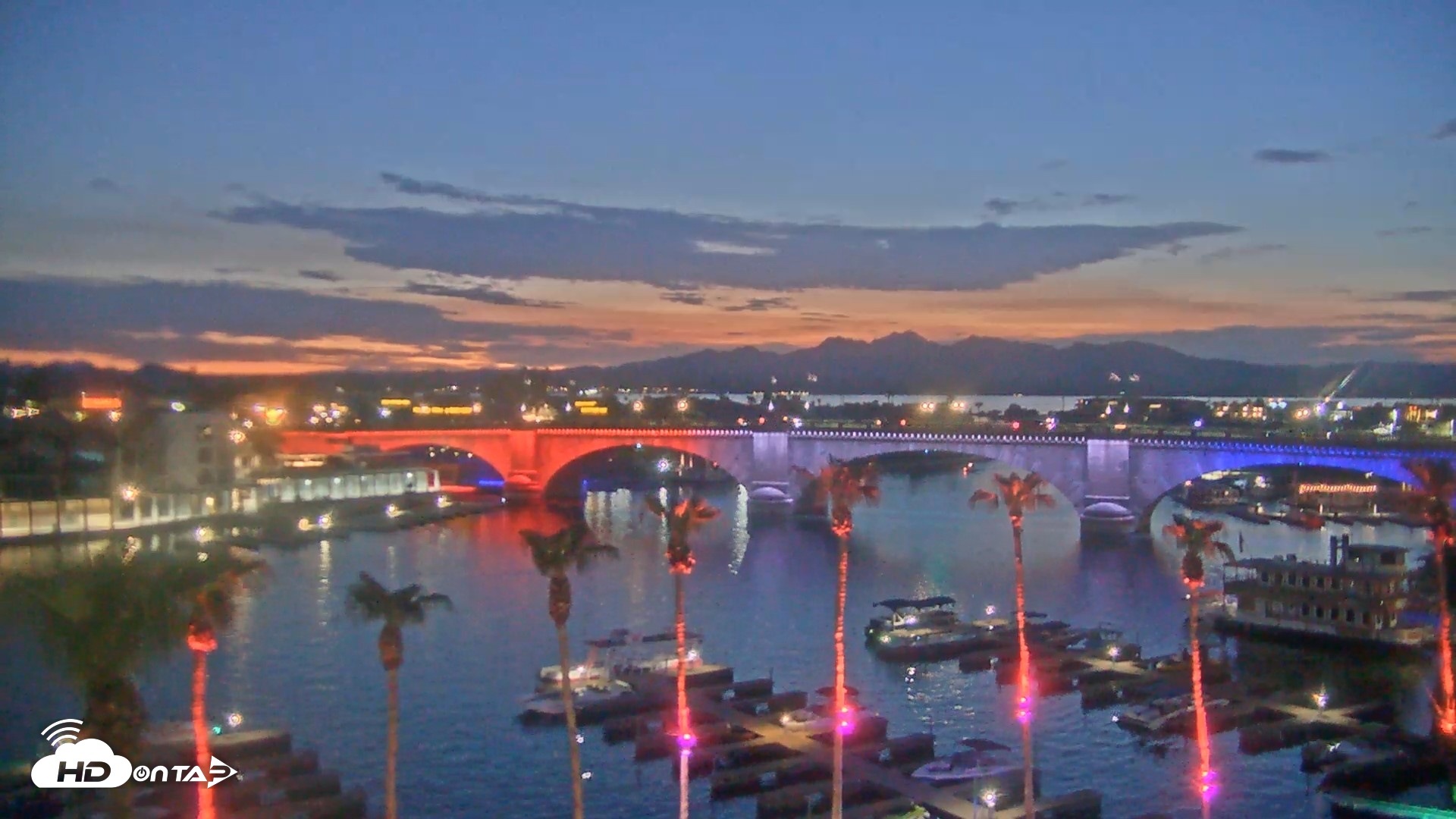 Snapshot of Lake Havasu London Bridge Live Webcam taken Jul 26, 2026, 8:20pm MST