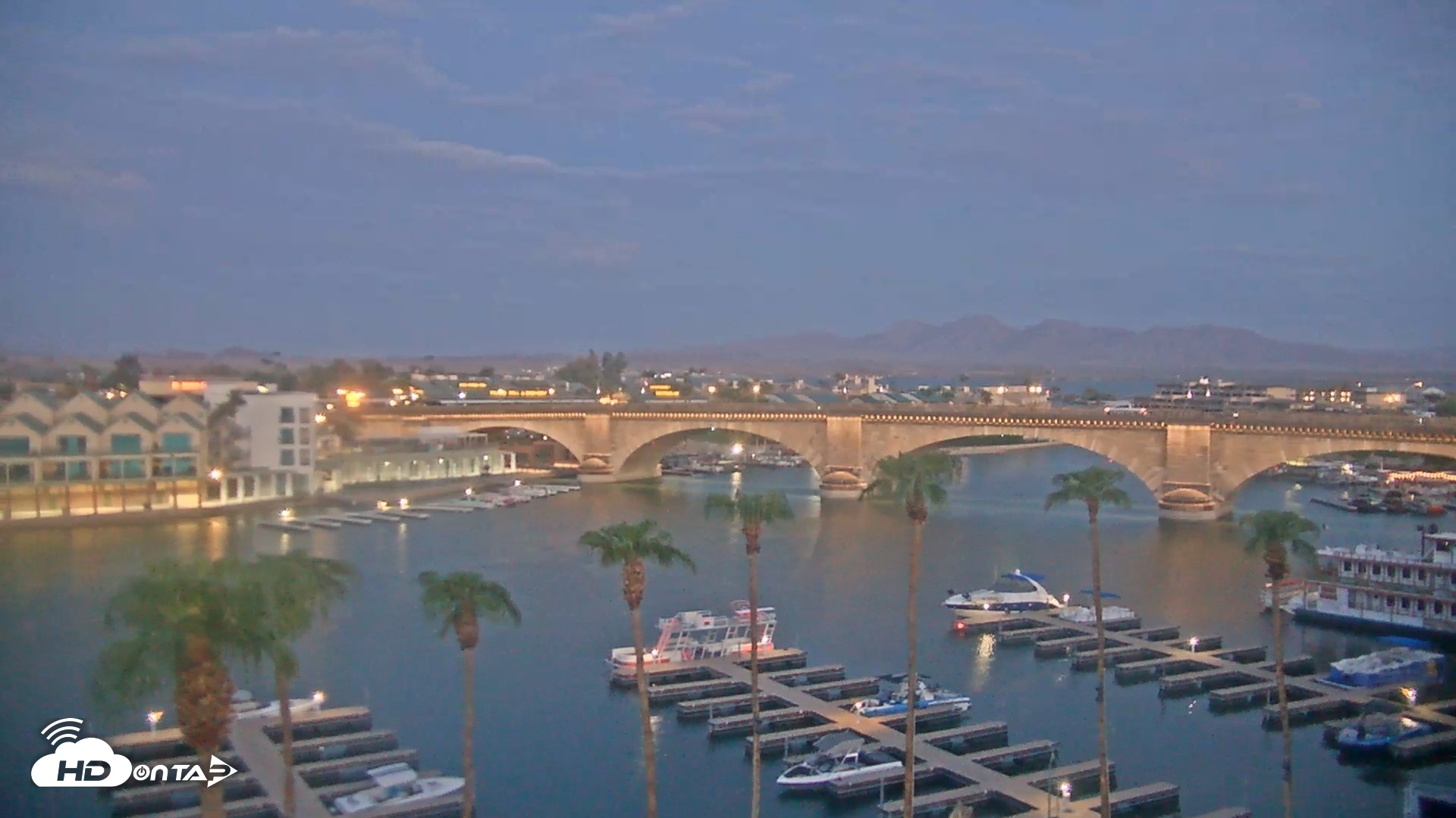 Snapshot of Lake Havasu London Bridge Live Webcam taken Sep 11, 2026, 5:58am MST