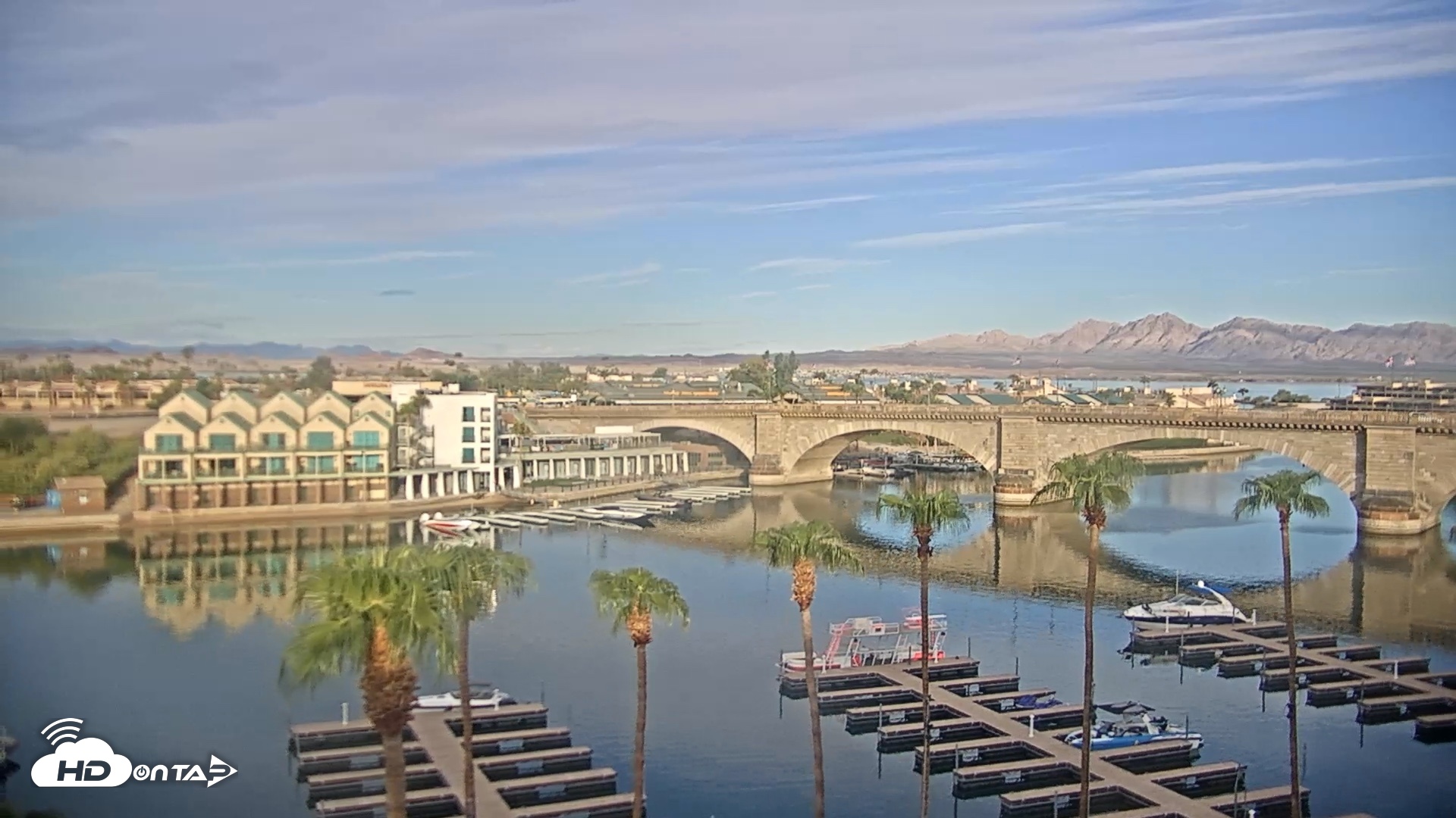Snapshot of Lake Havasu London Bridge Live Webcam taken Sep 8, 2026, 7:14am MST