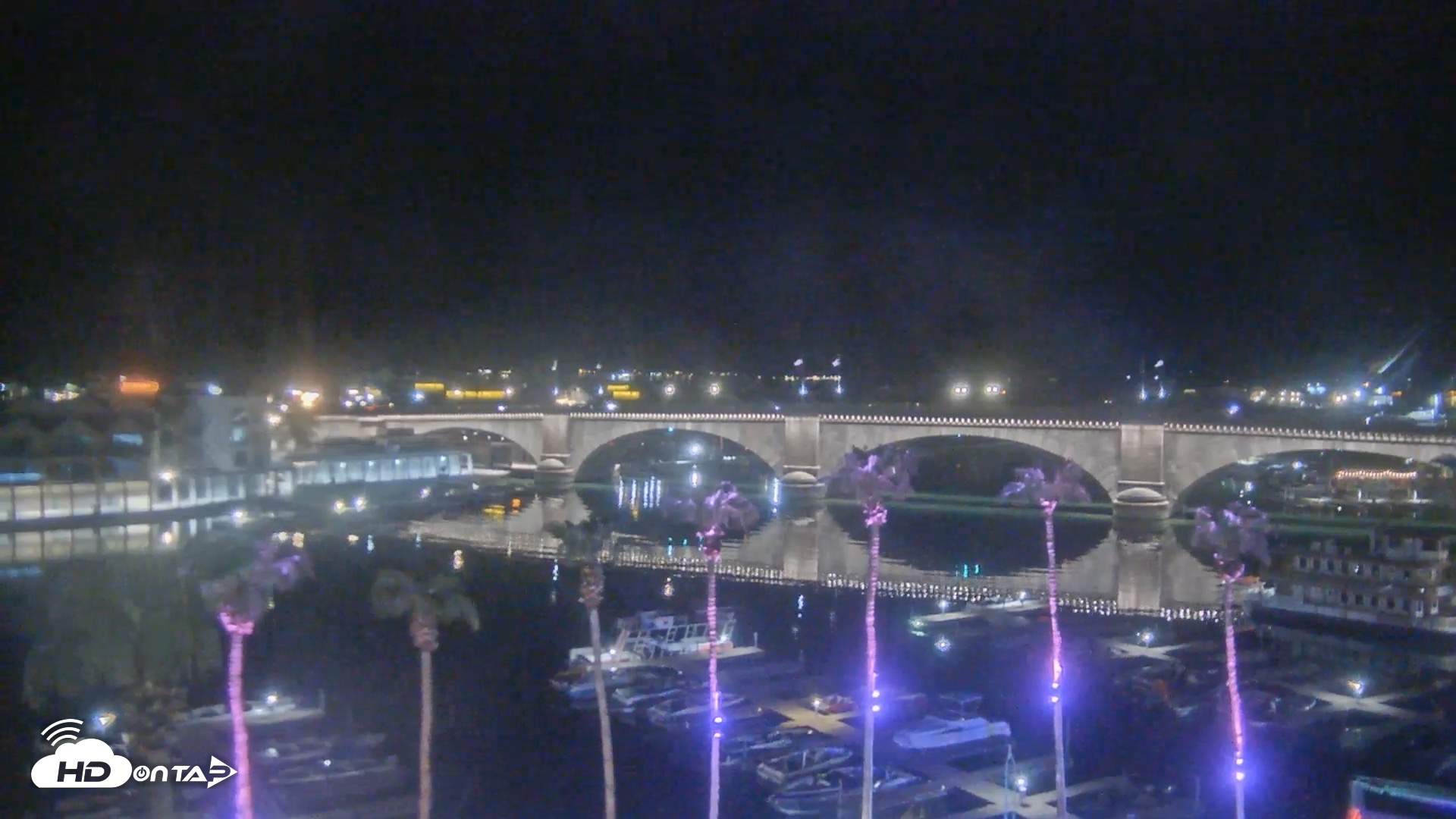 Snapshot of Lake Havasu London Bridge Live Webcam taken Aug 15, 2026, 11:56pm MST