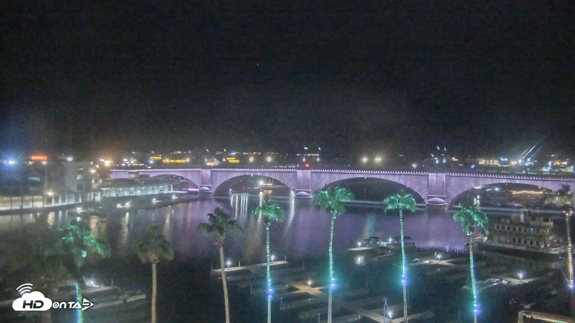 Snapshot of Lake Havasu London Bridge Live Webcam taken Oct 18, 2026, 7:07pm MST