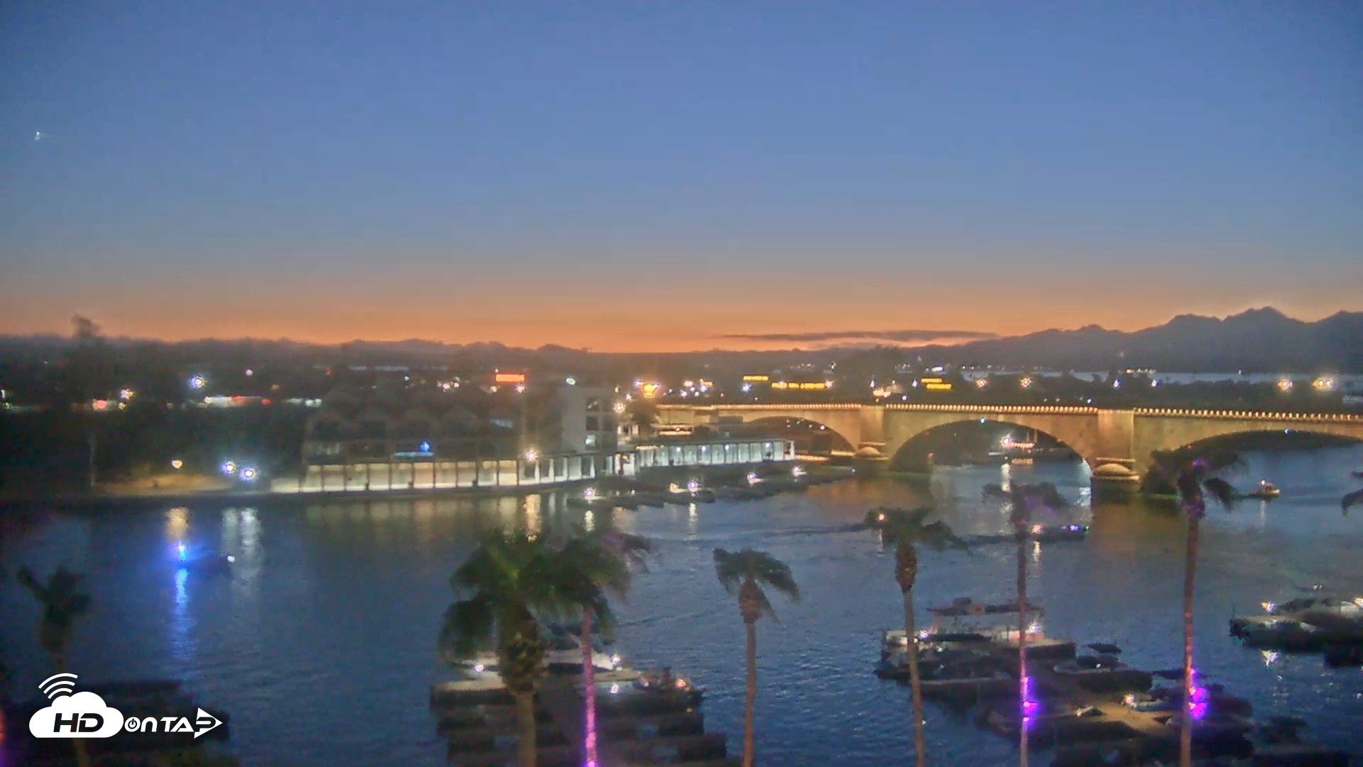 Snapshot of Lake Havasu London Bridge Live Webcam taken Sep 12, 2026, 7:22pm MST