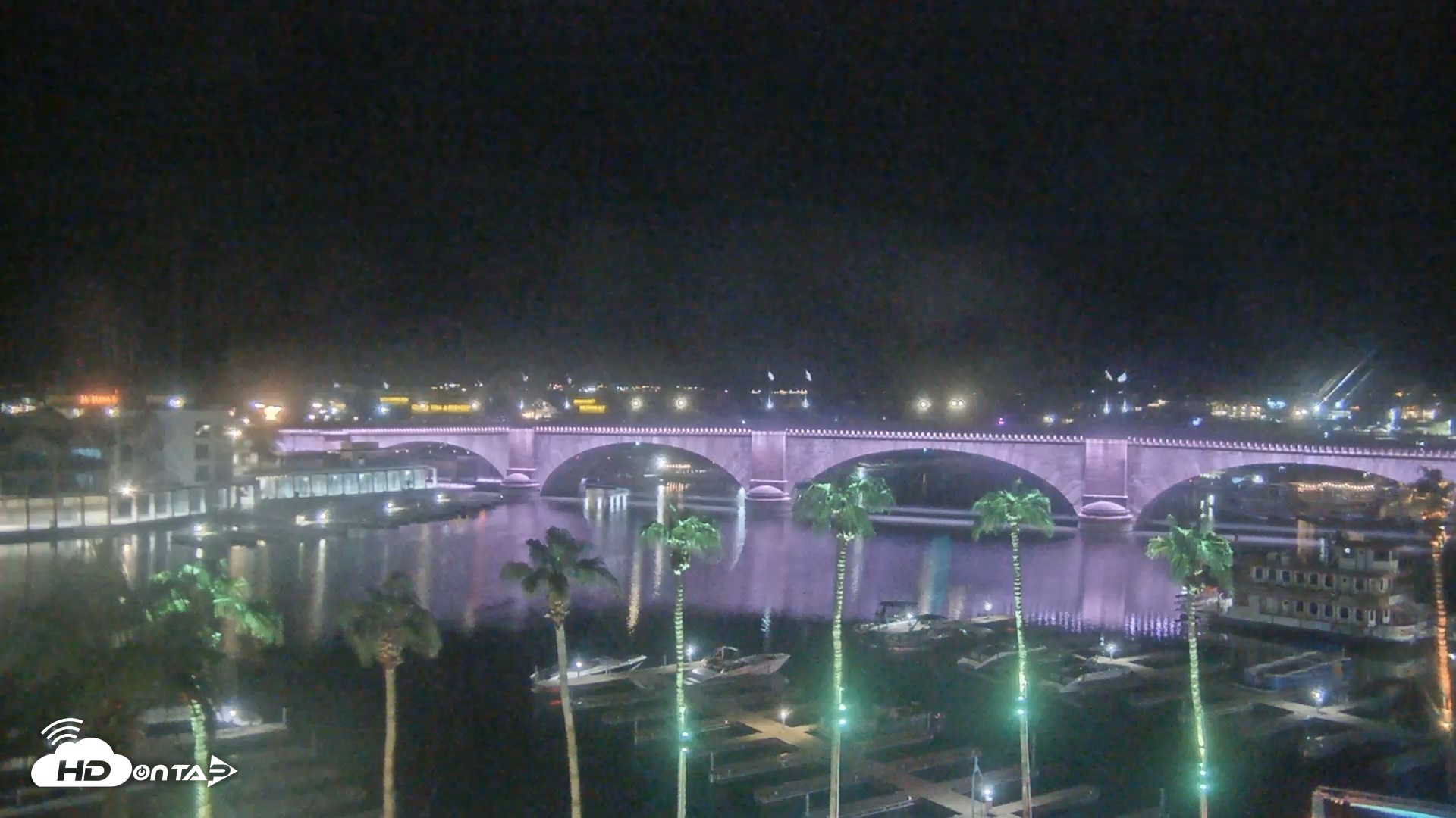 Snapshot of Lake Havasu London Bridge Live Webcam taken Oct 11, 2026, 7:35pm MST