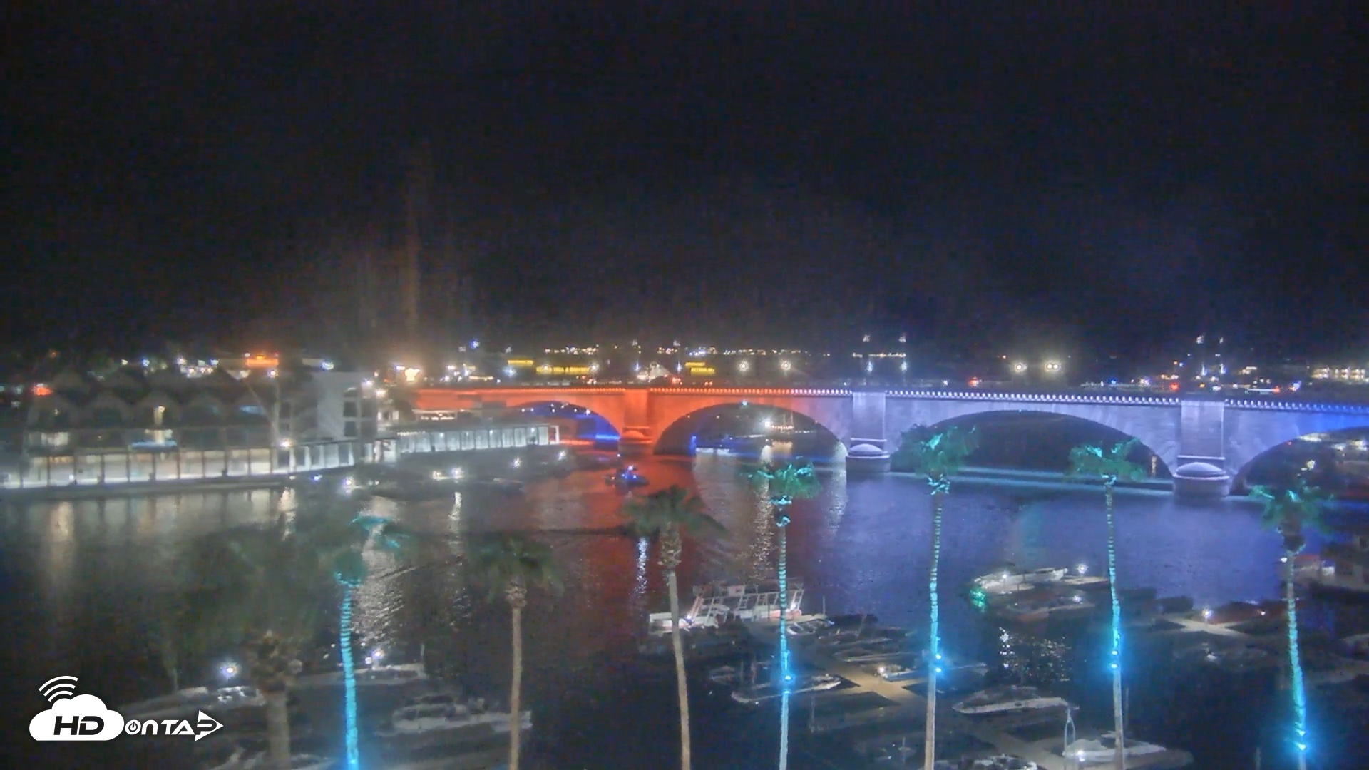 Snapshot of Lake Havasu London Bridge Live Webcam taken Sep 6, 2026, 7:48pm MST