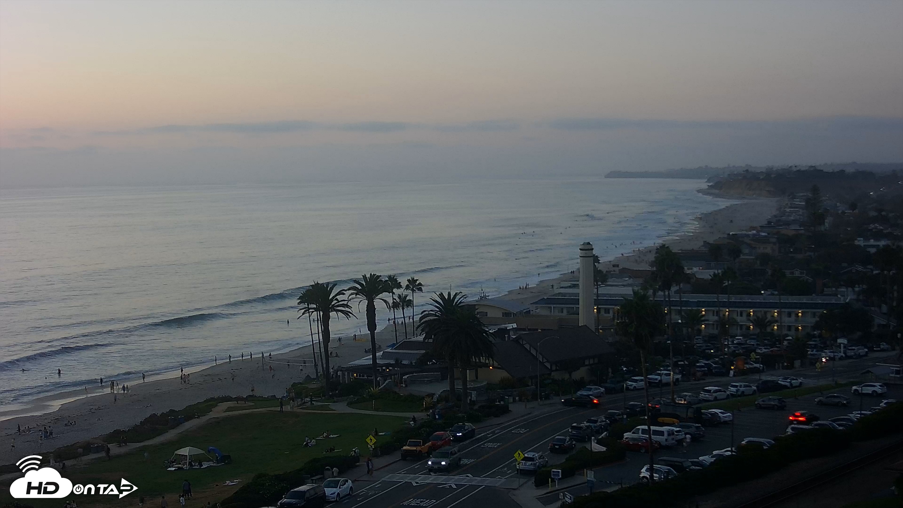 Snapshot of Del Mar Beach Overlook Live Webcam taken Aug 25, 2026, 7:29pm PDT