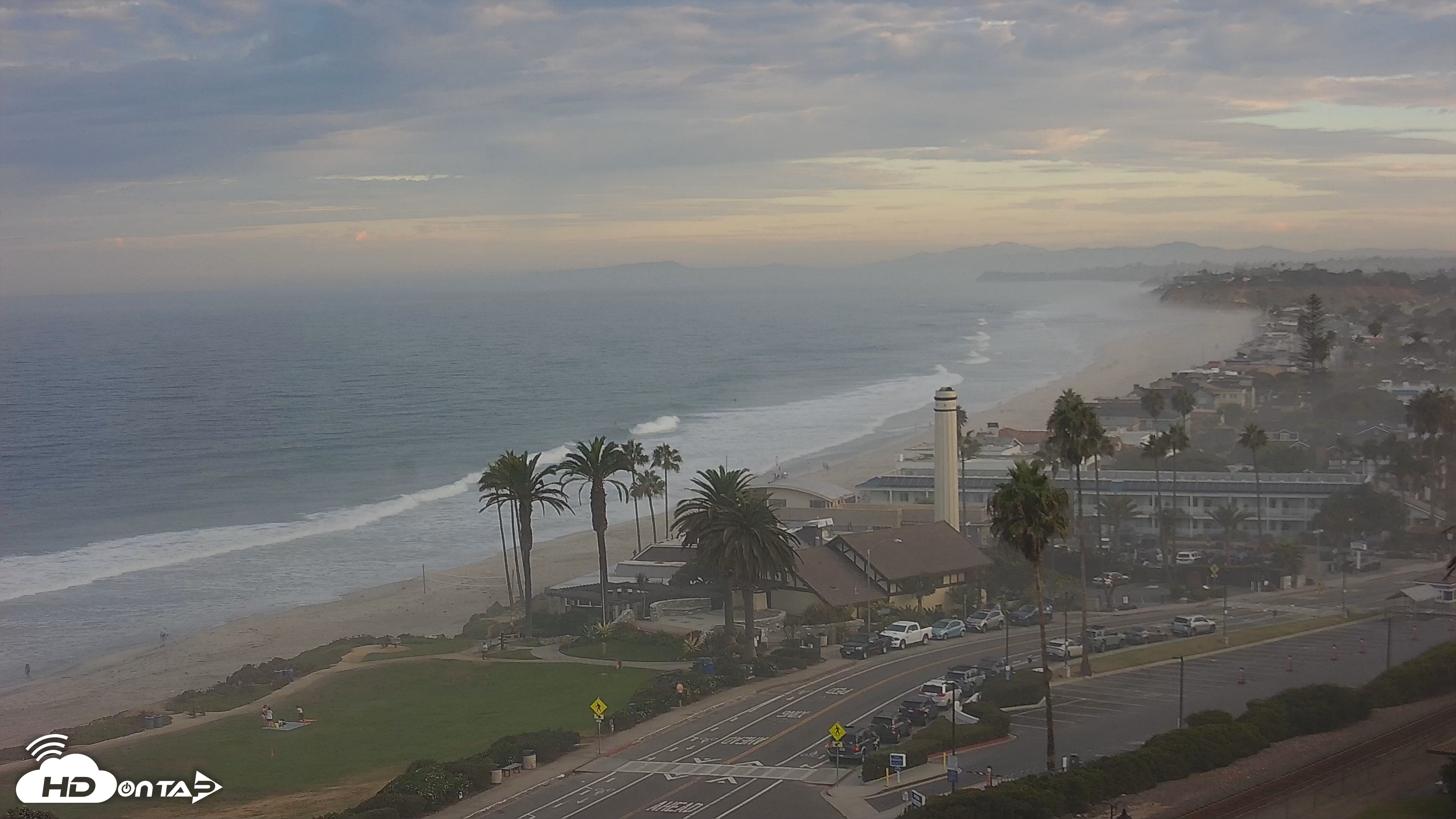 Snapshot of Del Mar Beach Overlook Live Webcam taken Sep 8, 2026, 6:58am PDT