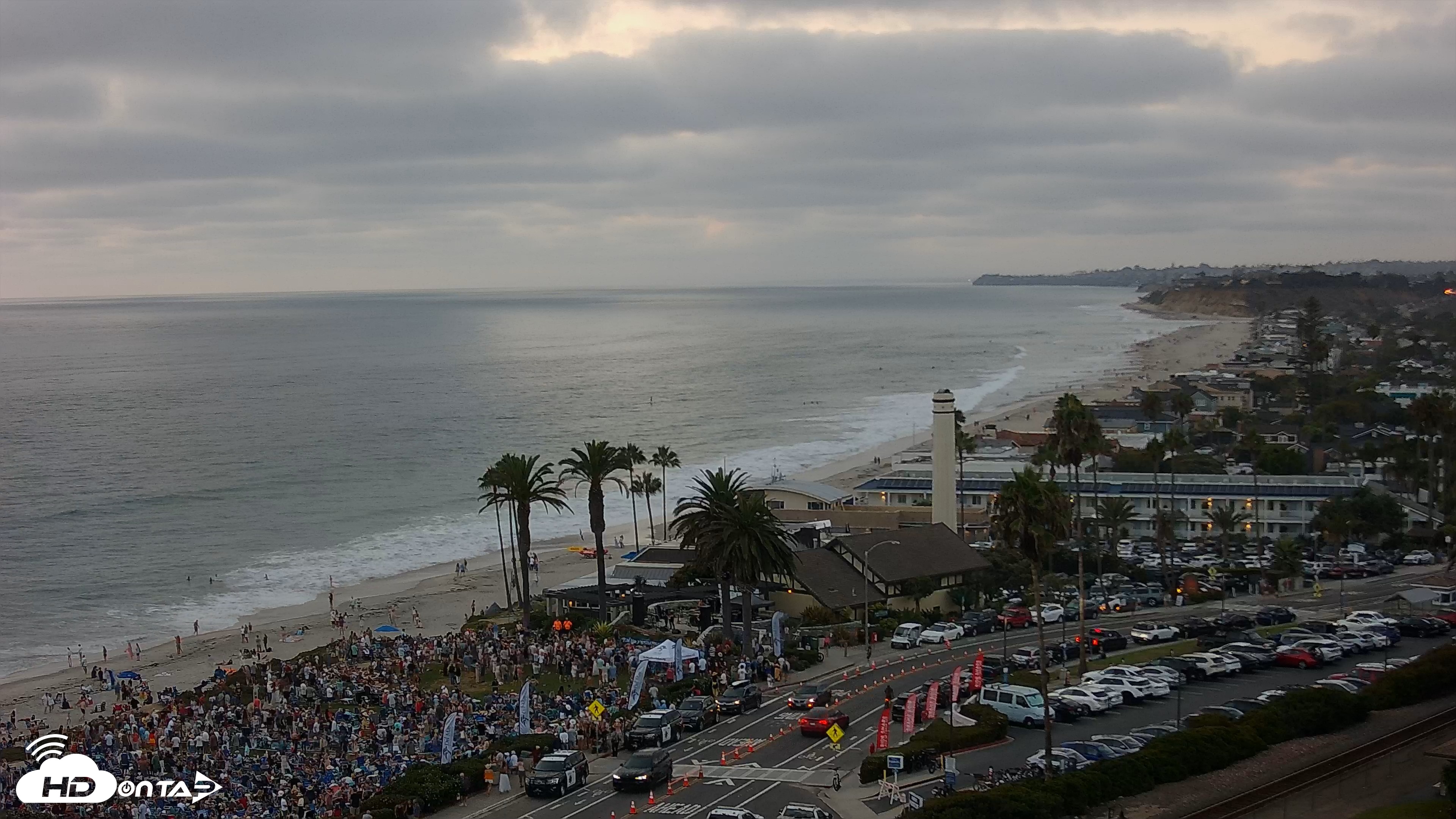 Snapshot of Del Mar Beach Overlook Live Webcam taken Aug 11, 2026, 7:32pm PDT
