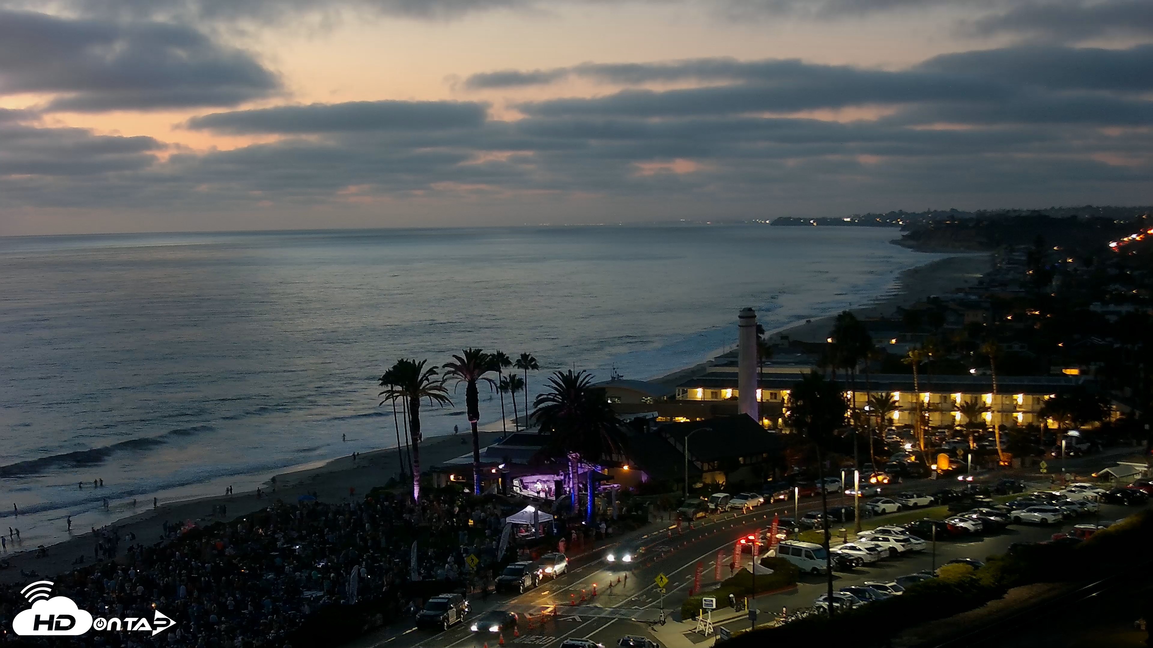 Snapshot of Del Mar Beach Overlook Live Webcam taken Aug 11, 2026, 8:02pm PDT