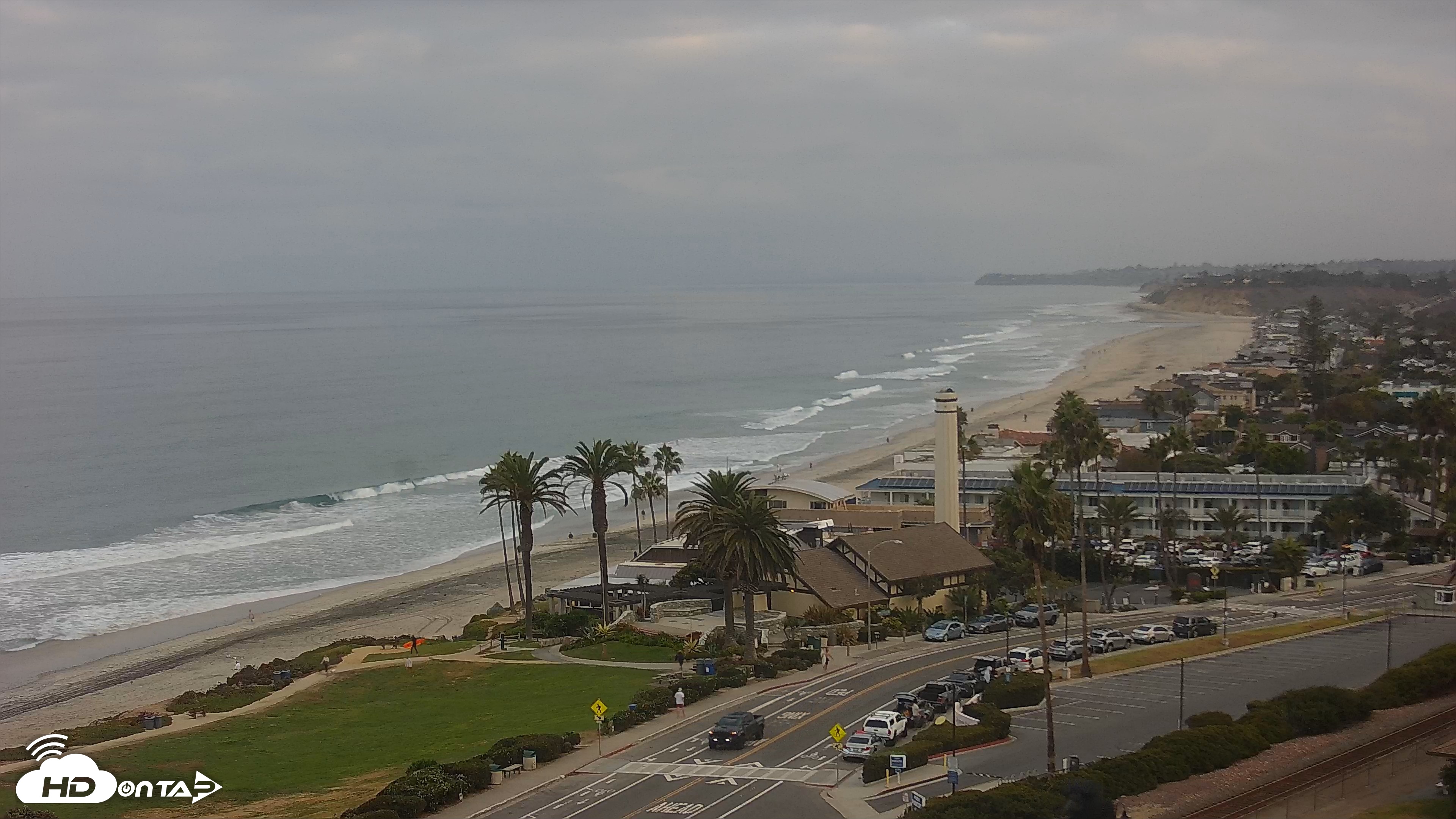 Snapshot of Del Mar Beach Overlook Live Webcam taken Sep 16, 2026, 7:08am PDT