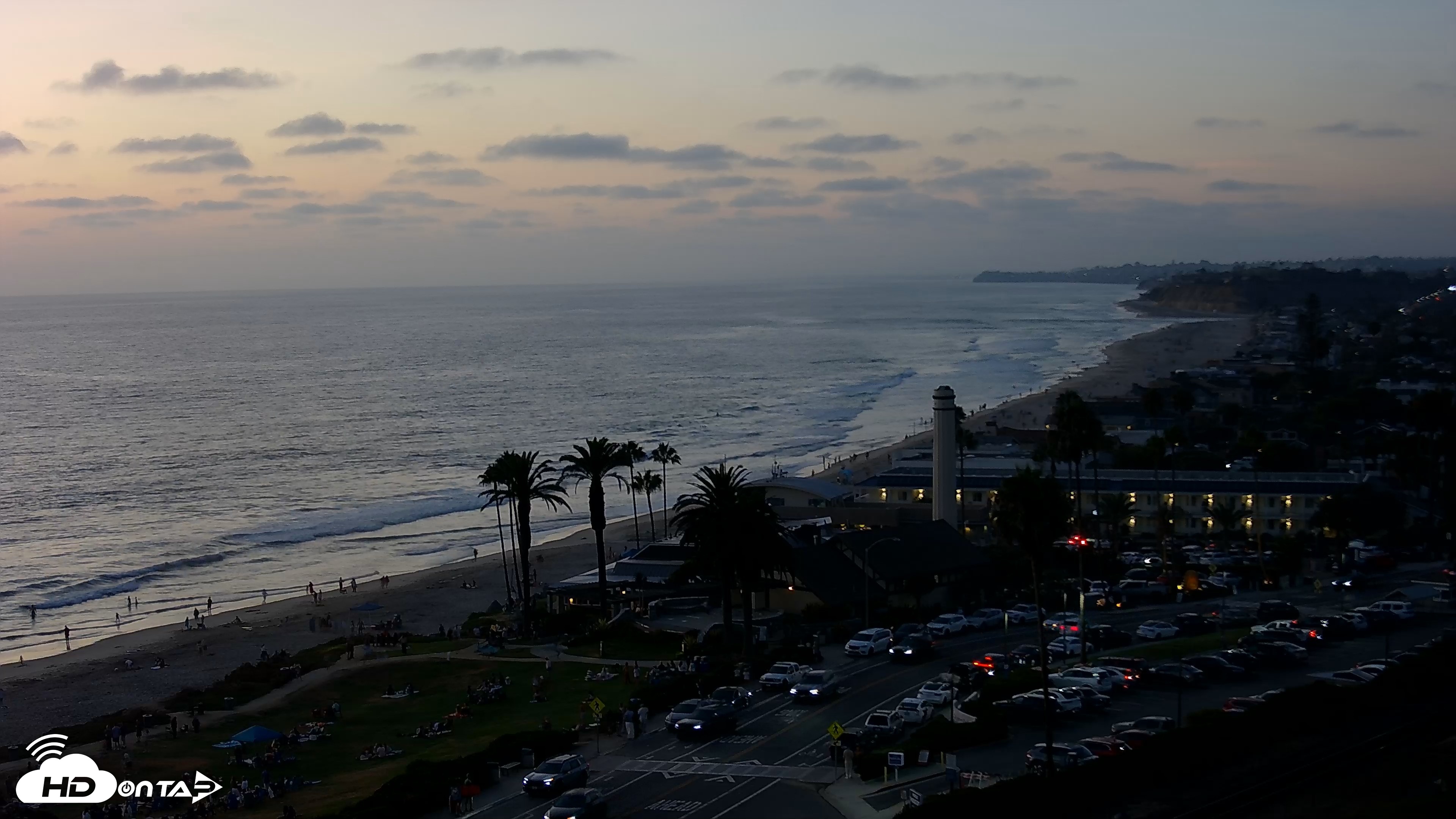 Snapshot of Del Mar Beach Overlook Live Webcam taken Aug 7, 2026, 7:55pm PDT