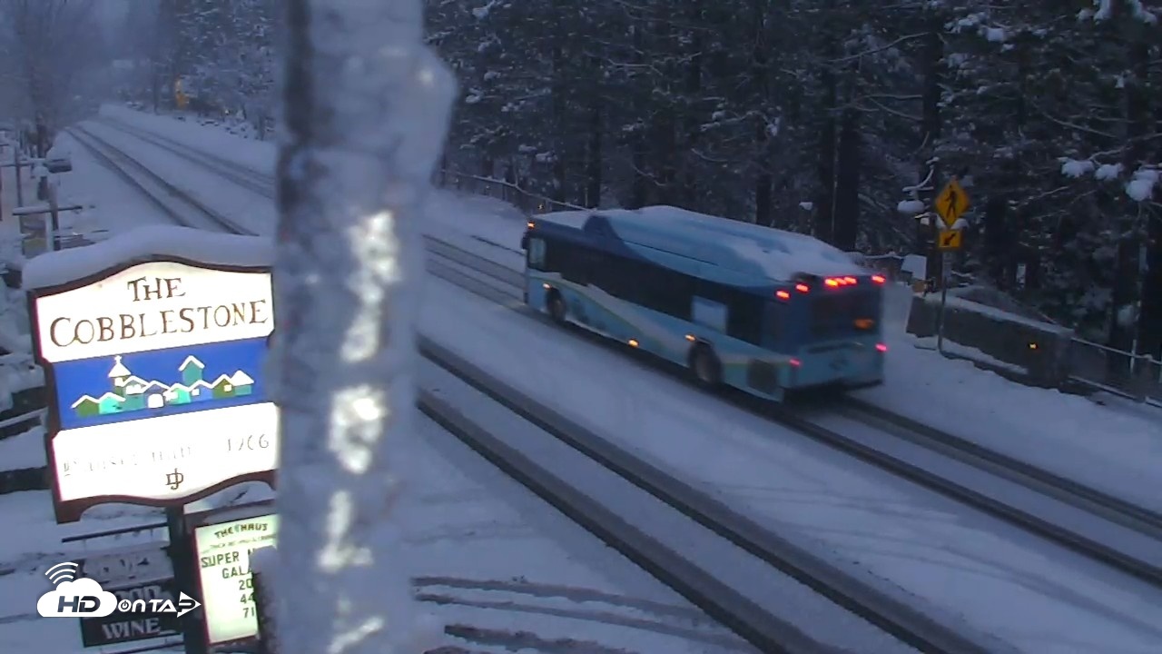 Snapshot of Cobblestone Center - Tahoe City Live Webcam taken Apr 12, 2026, 7:36pm PDT