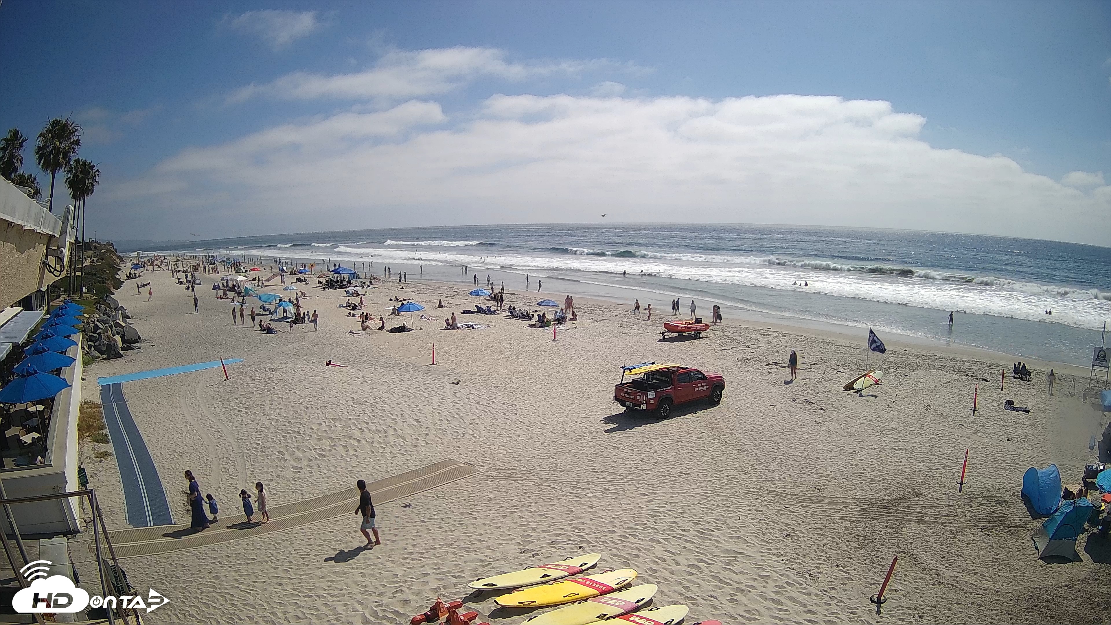 Snapshot of 17th St. Del Mar Beach - 4K SW Live Webcam taken May 9, 2026, 3:22pm PDT