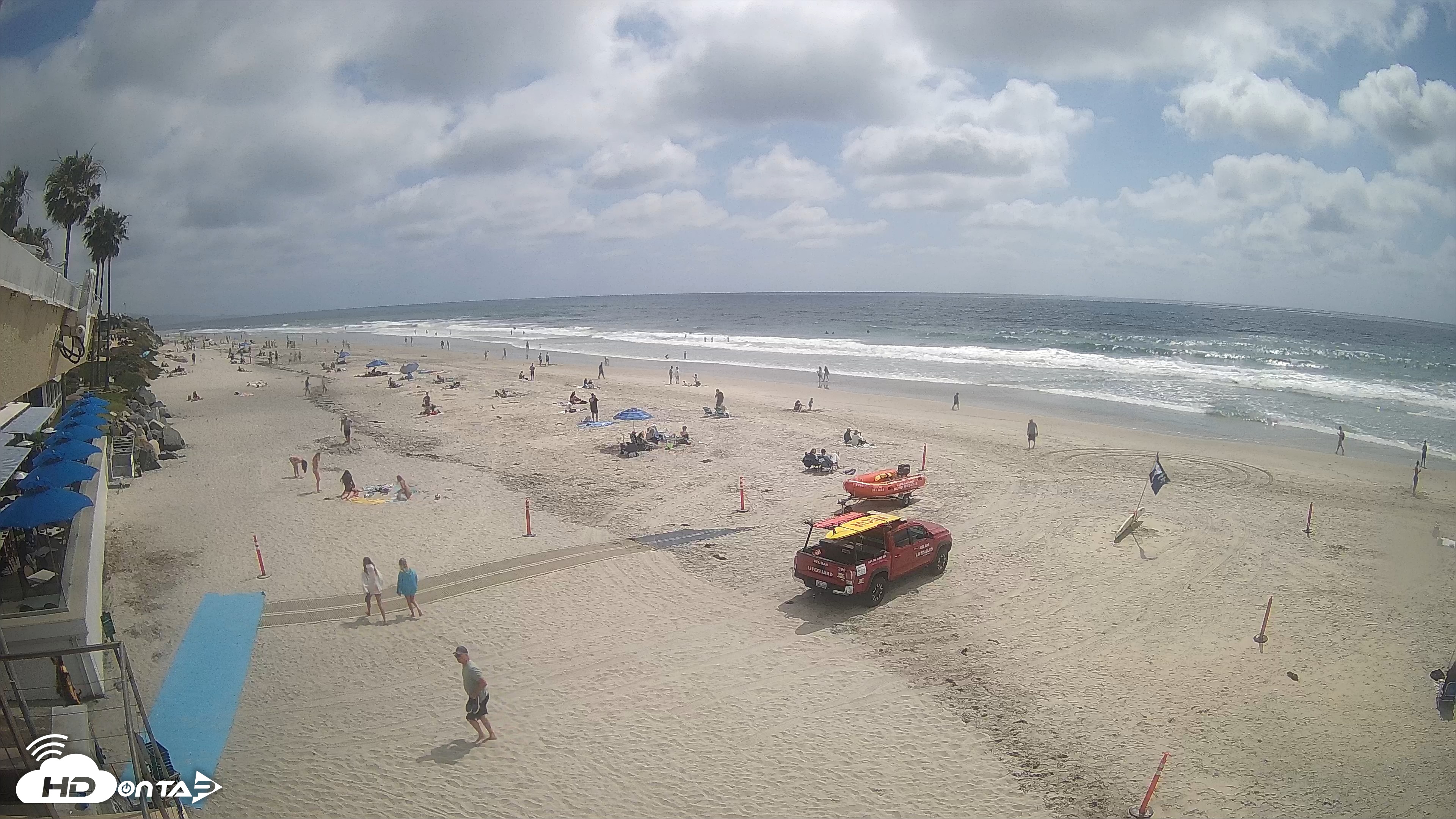 Snapshot of 17th St. Del Mar Beach - 4K SW Live Webcam taken May 16, 2026, 3:08pm PDT