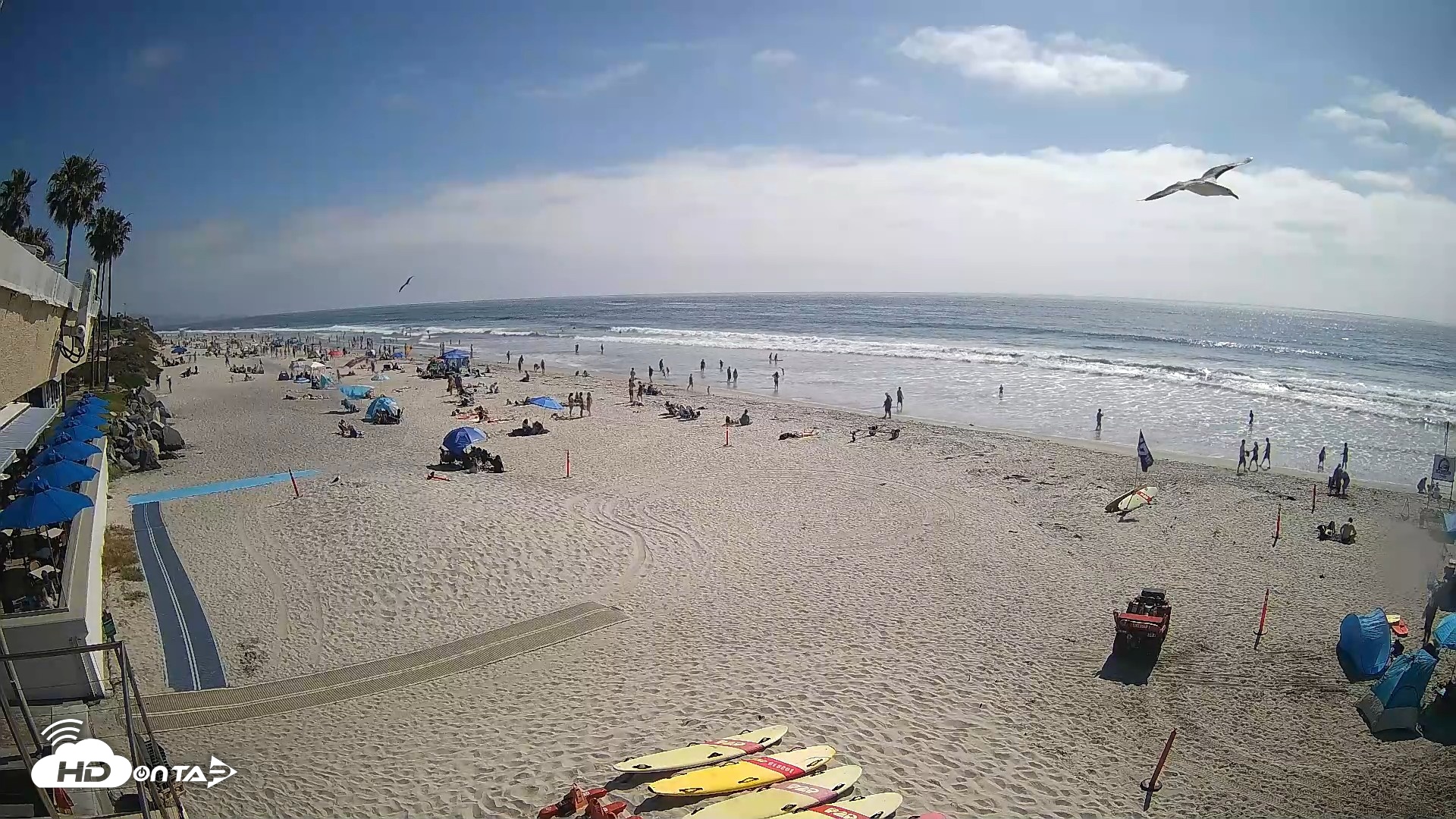 Snapshot of 17th St. Del Mar Beach - 4K SW Live Webcam taken May 9, 2026, 3:48pm PDT