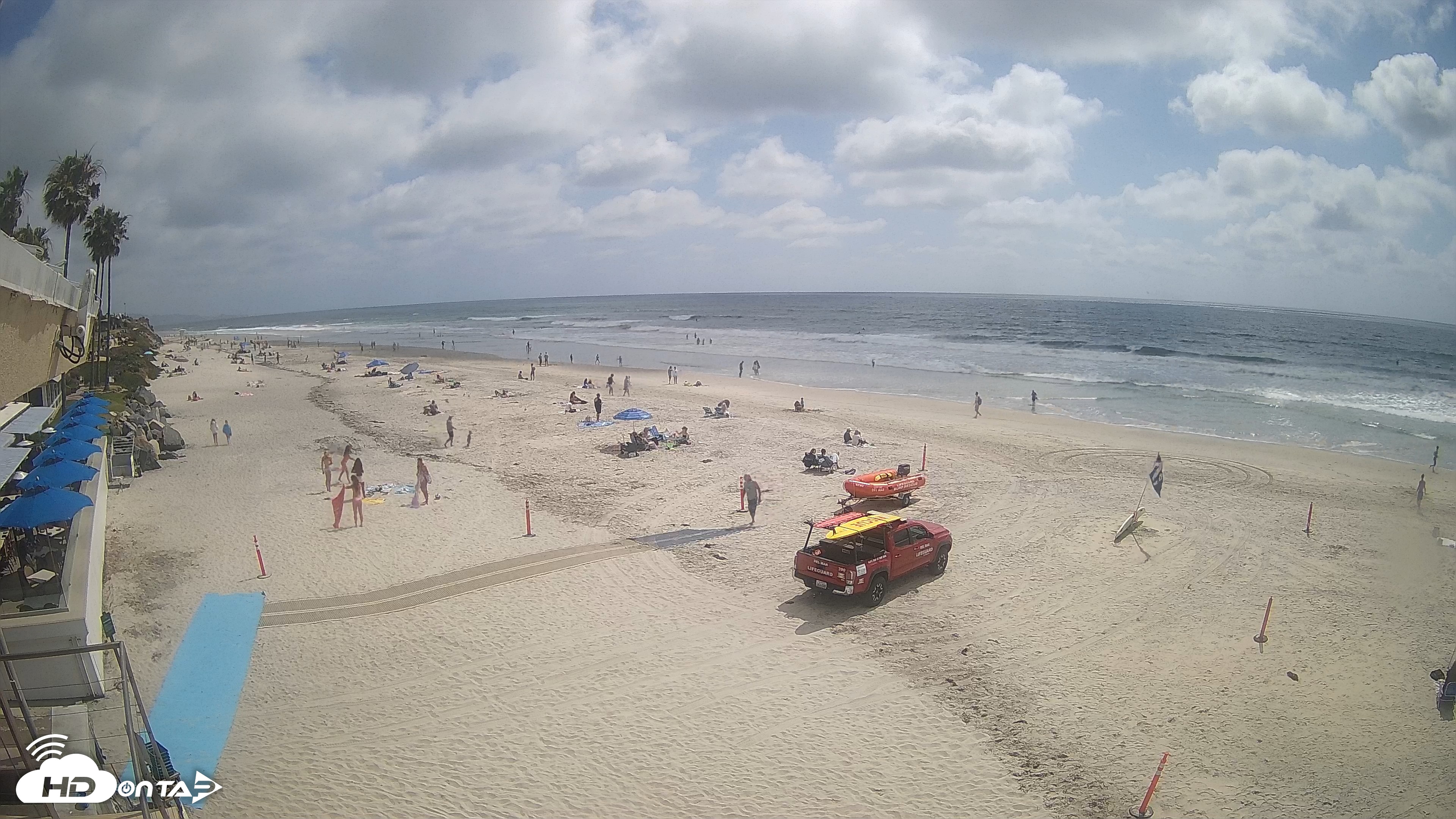 Snapshot of 17th St. Del Mar Beach - 4K SW Live Webcam taken May 16, 2026, 3:08pm PDT