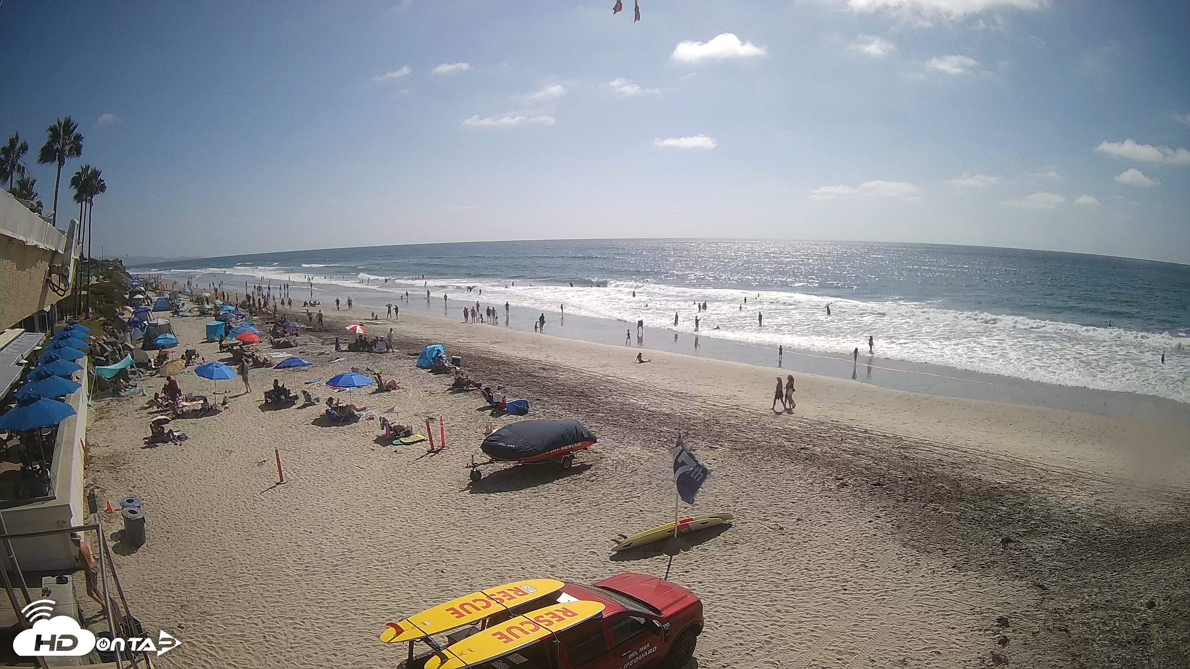 Snapshot of 17th St. Del Mar Beach - 4K SW Live Webcam taken Sep 13, 2026, 2:58pm PDT