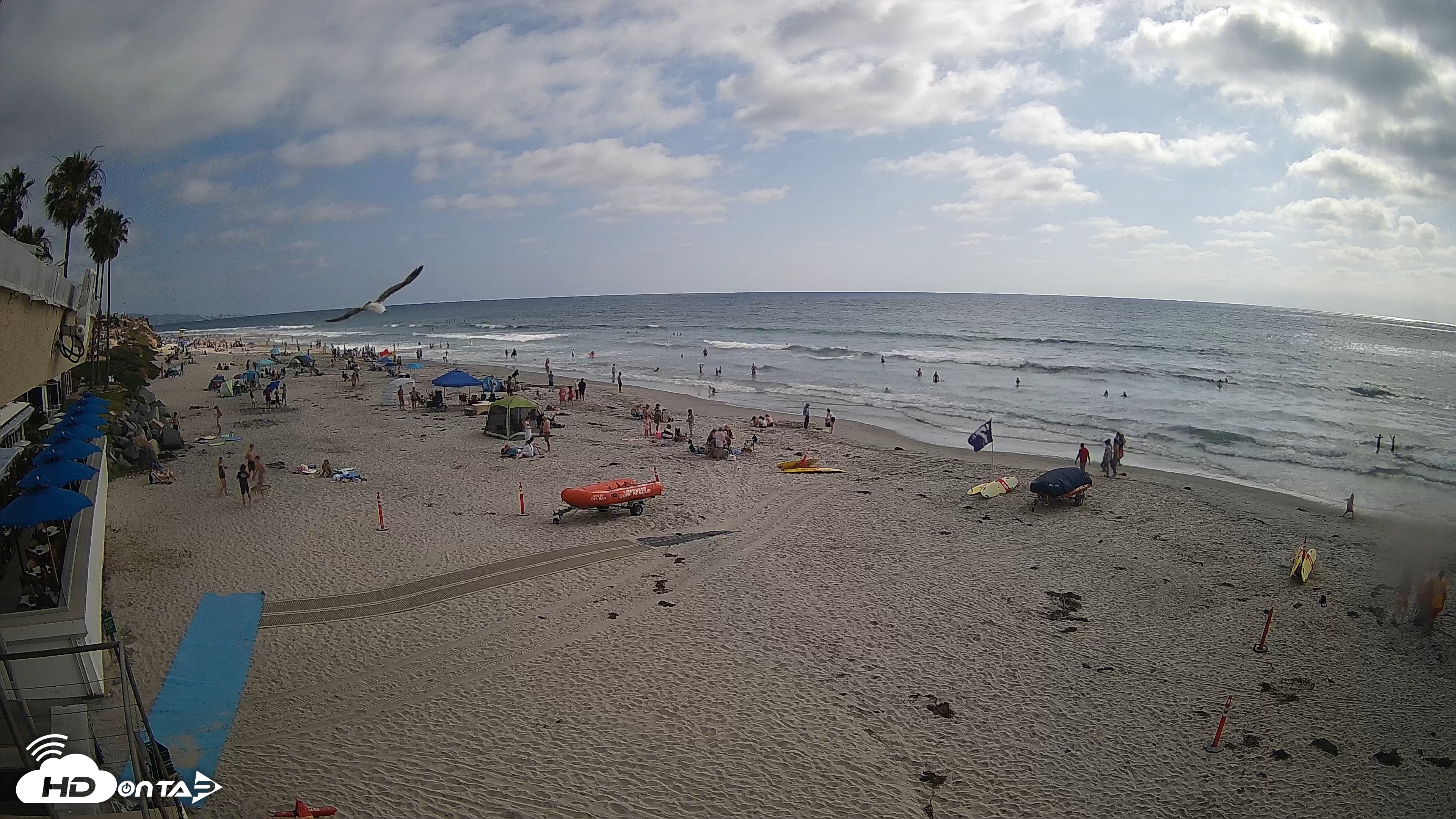 Snapshot of 17th St. Del Mar Beach - 4K SW Live Webcam taken May 23, 2026, 4:48pm PDT