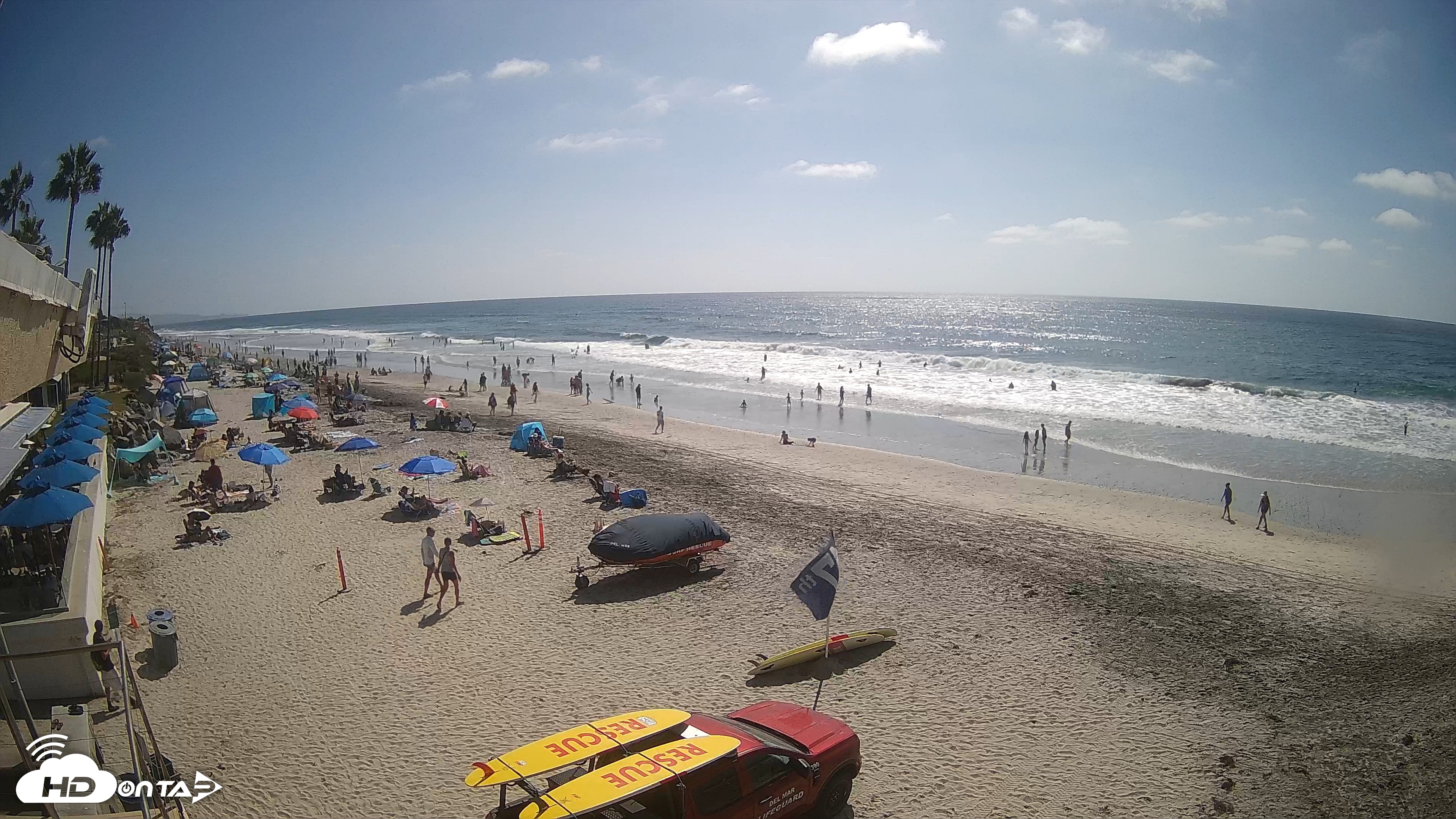 Snapshot of 17th St. Del Mar Beach - 4K SW Live Webcam taken Sep 13, 2026, 2:59pm PDT