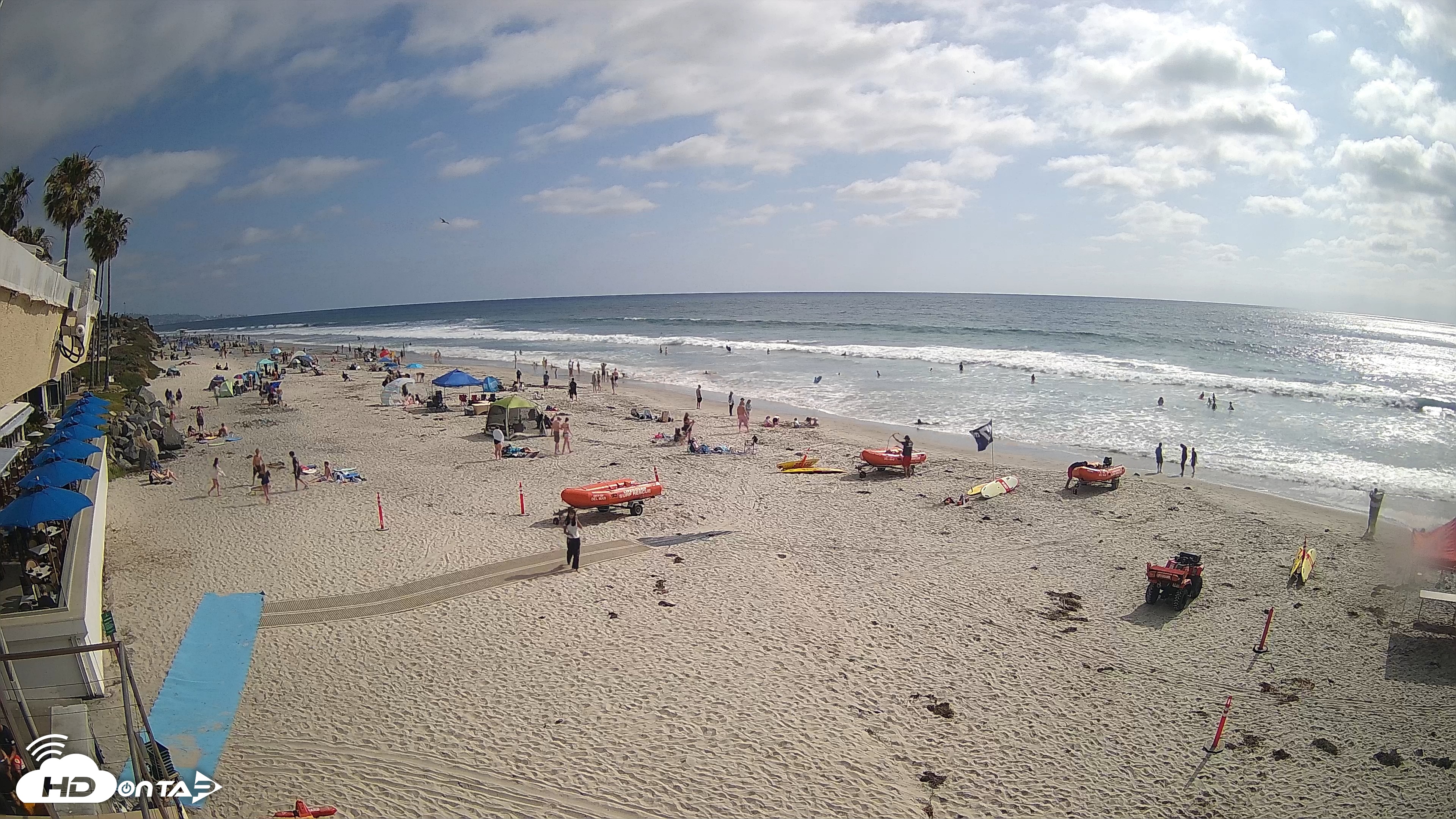 Snapshot of 17th St. Del Mar Beach - 4K SW Live Webcam taken May 23, 2026, 4:38pm PDT